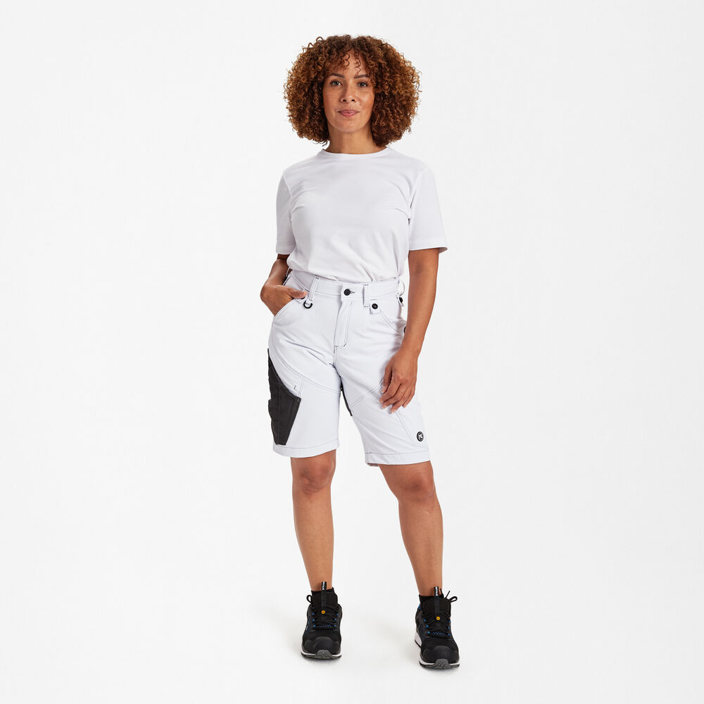 Ženske delovne kratke hlače s 4-smernim stretch materialom – White