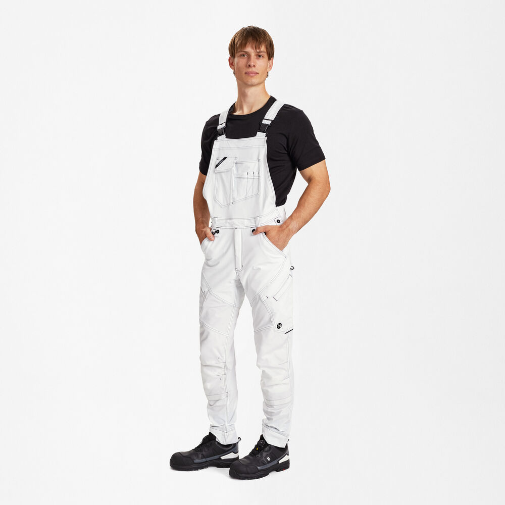 X-TREME Latzhose mit 4-Wege-Stretch – Weiß (Am Modell)