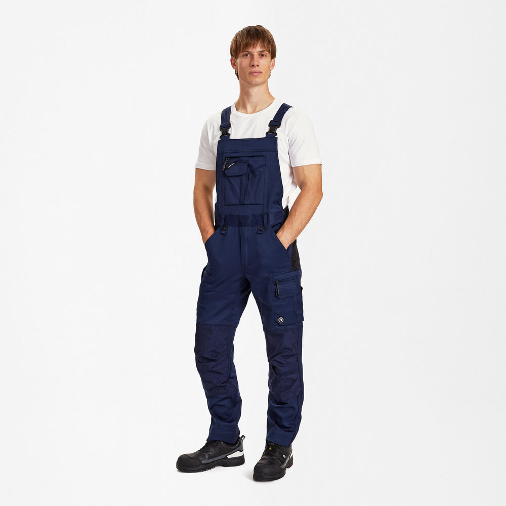 Hlače z oprsnikom z 2-smernim stretch materialom – Blue Ink