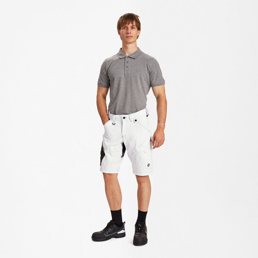 Delovne kratke hlače s 4-smernim stretch materialom – White