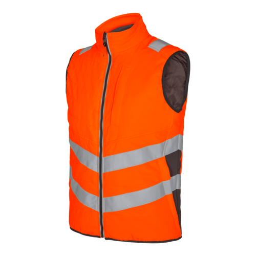 SAFETY Quilted Inner Vest - Hi-vis Orange / Anthracite Grey, Engel