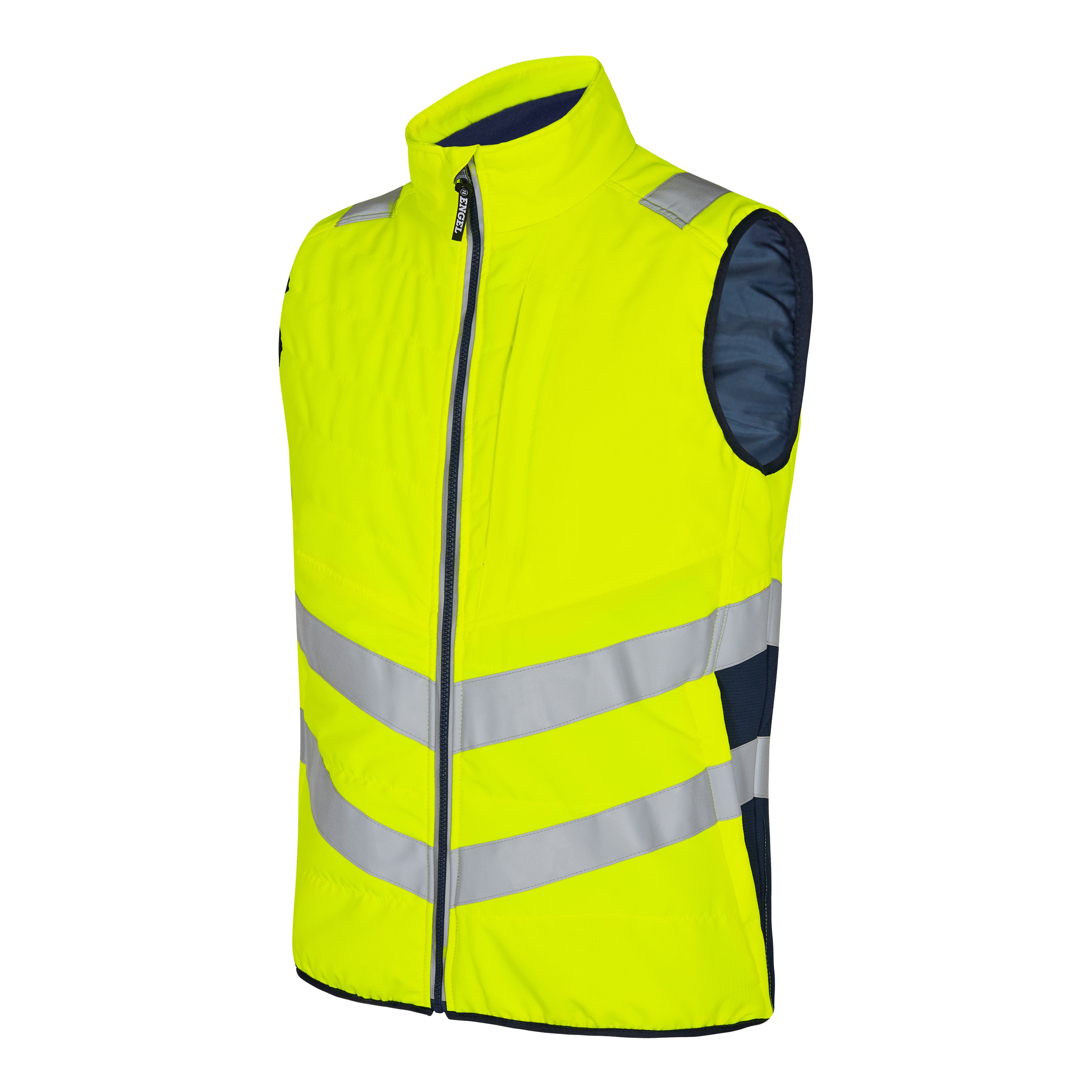 Engel Workwear Safety quiltet vest - Gul/Blue Ink [38165] / XS