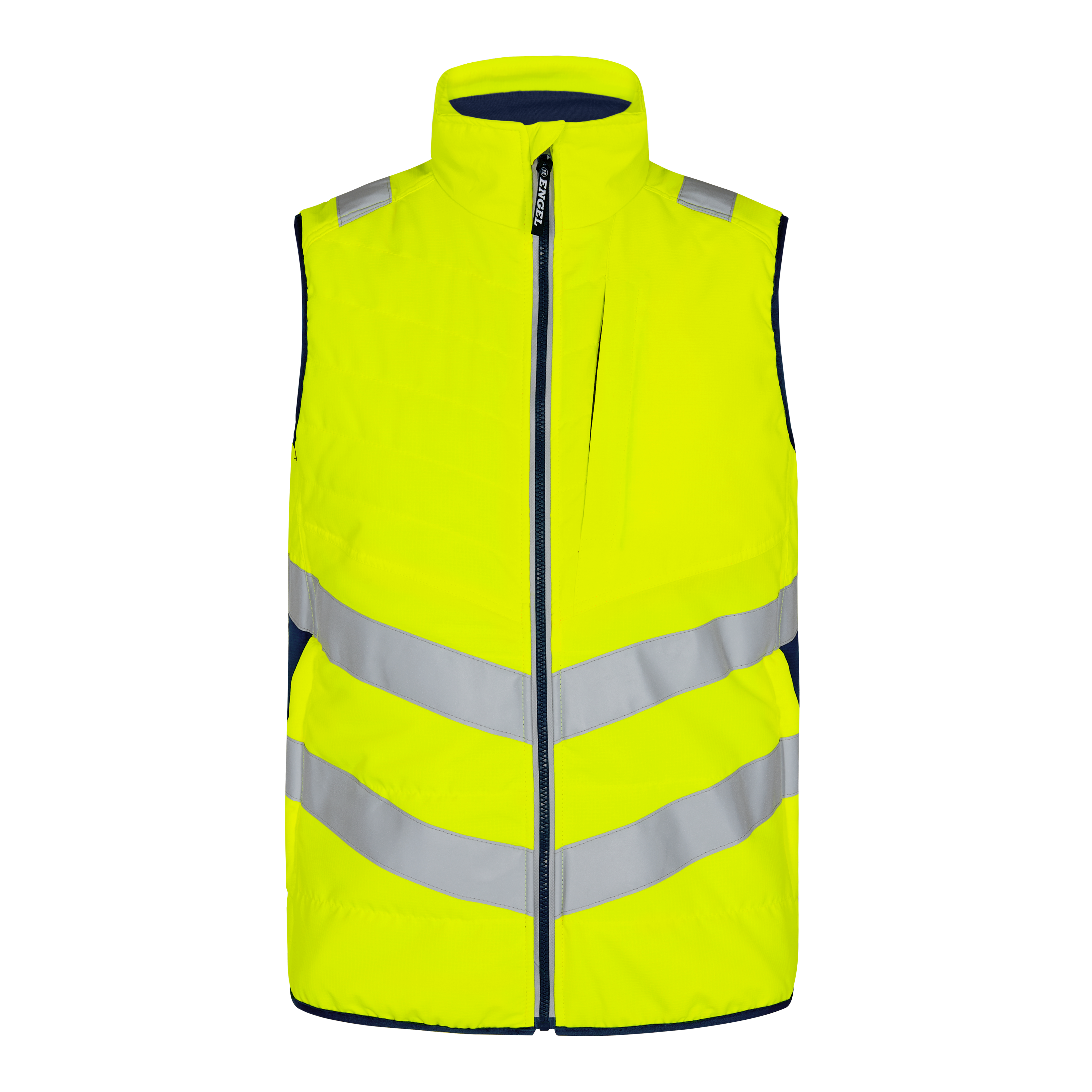 Engel Workwear Safety quiltet vest - Gul/Blue Ink [38165] / XS