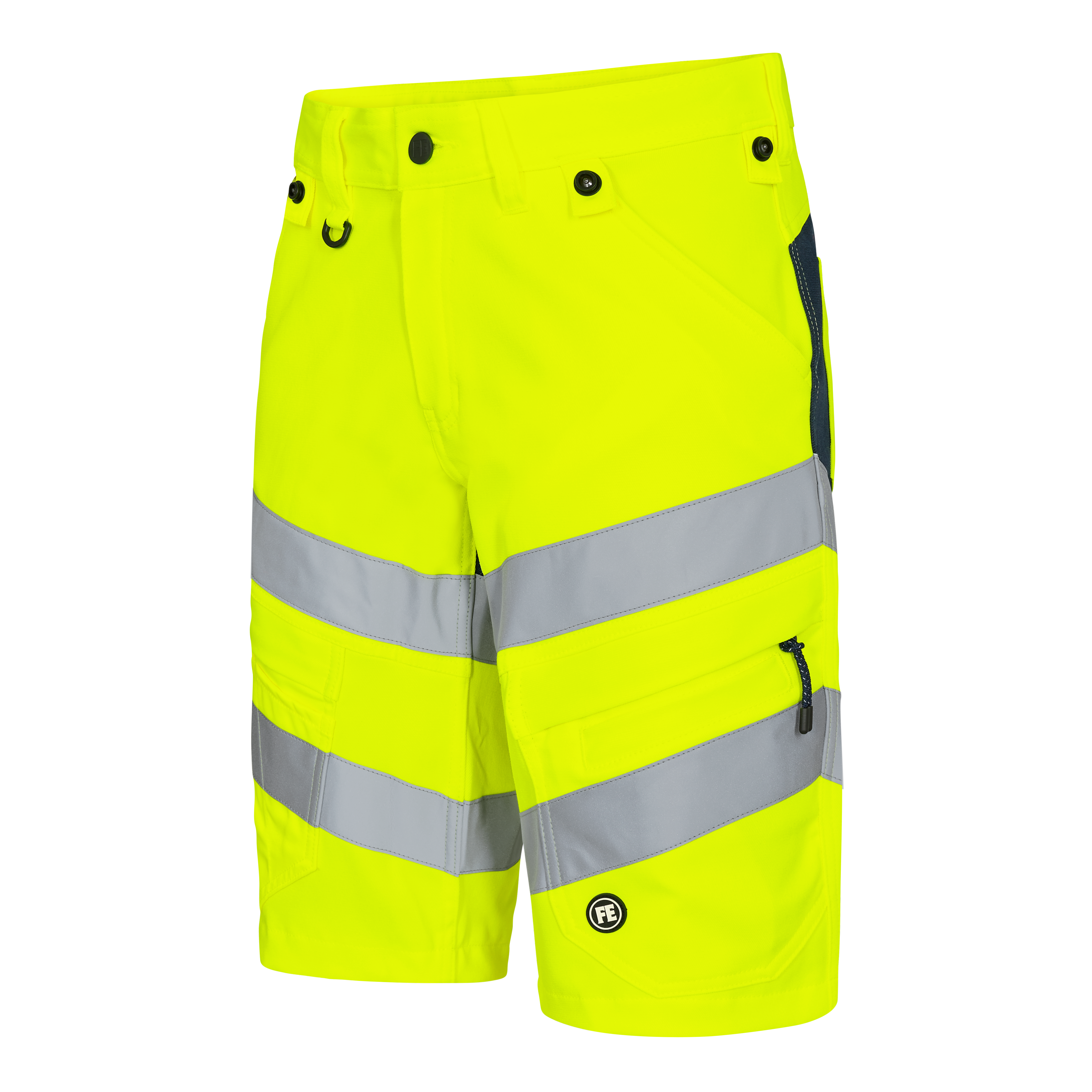 Engel Workwear Safety arbejdsshorts med 2-vejs stræk - Gul/Blue Ink [38165] / 72