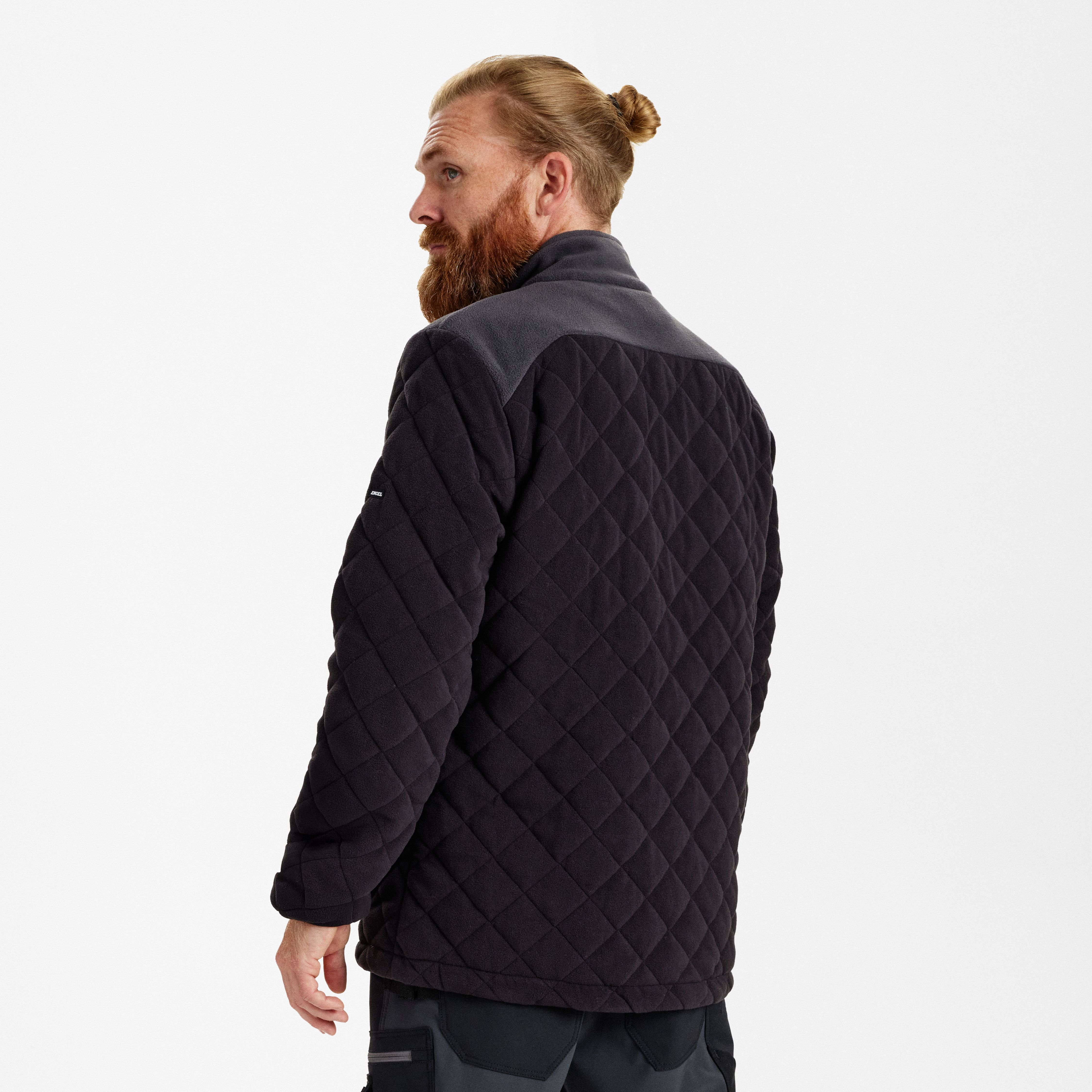 Engel Workwear Entire quiltet fleecejakke - Sort/Antrazitgrå [2079] / XS