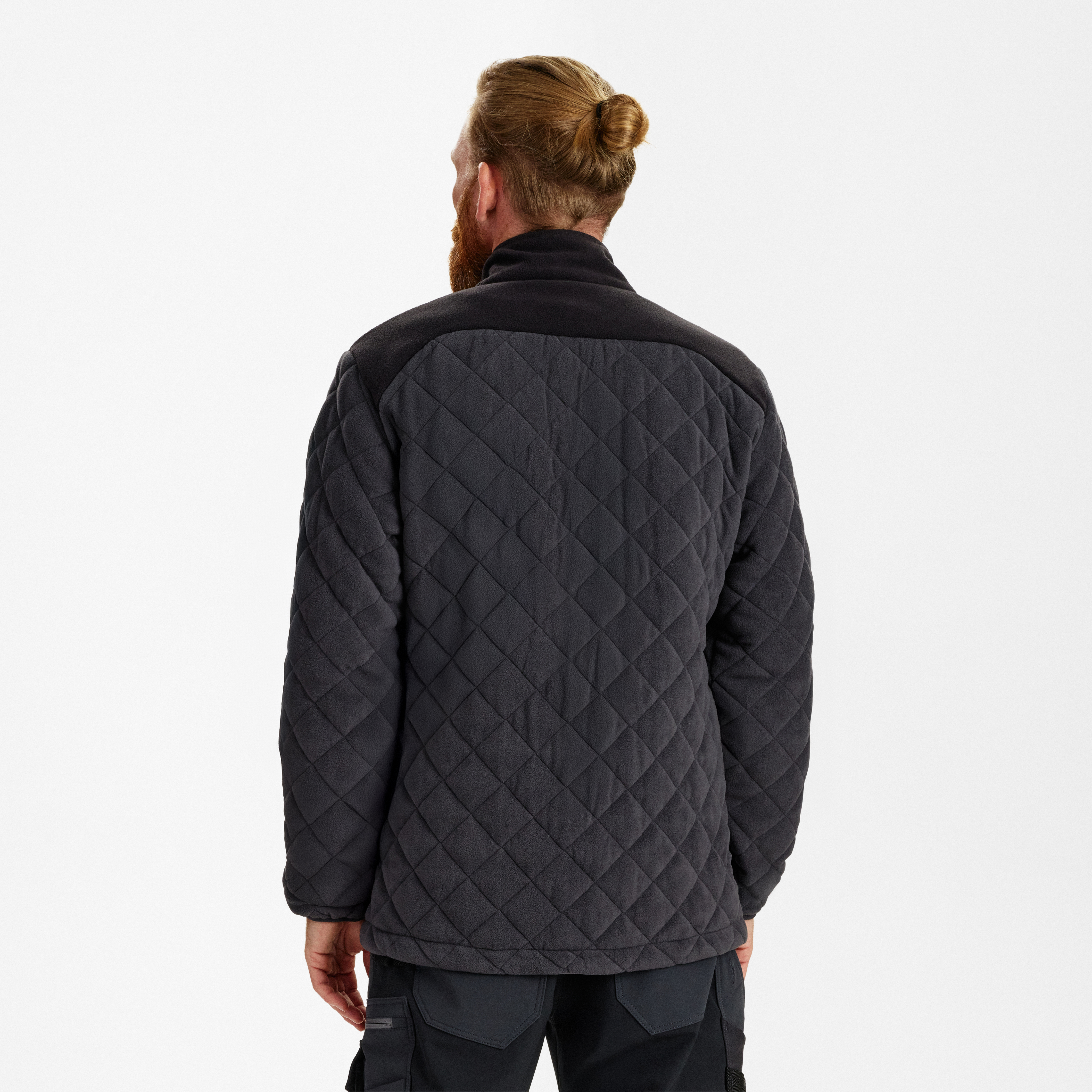 Engel Workwear Entire quiltet fleecejakke - Antrazitgrå/Sort [7920] / XS