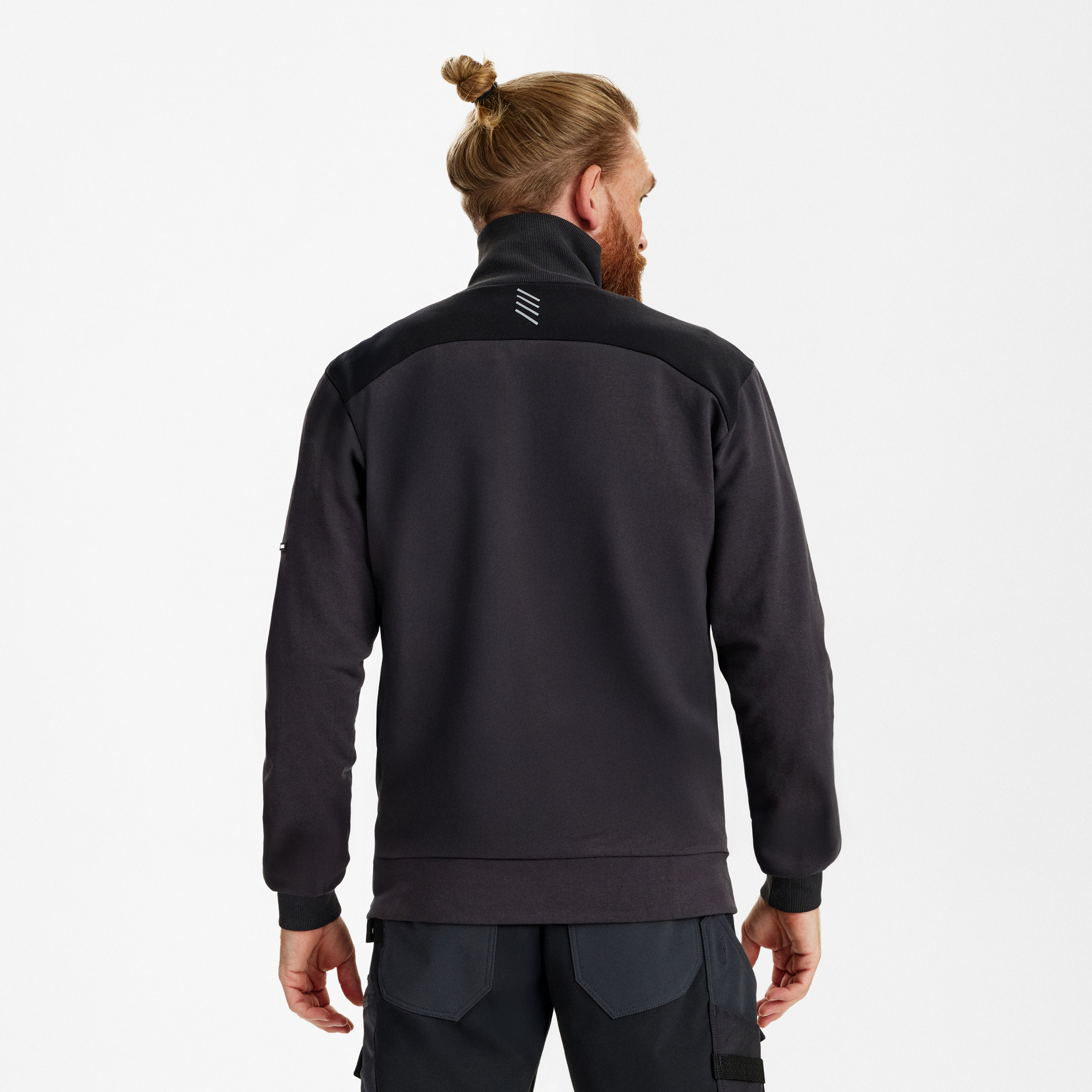 Engel Workwear Entire sweat cardigan med krave - Antrazitgrå/Sort [7920] / XS