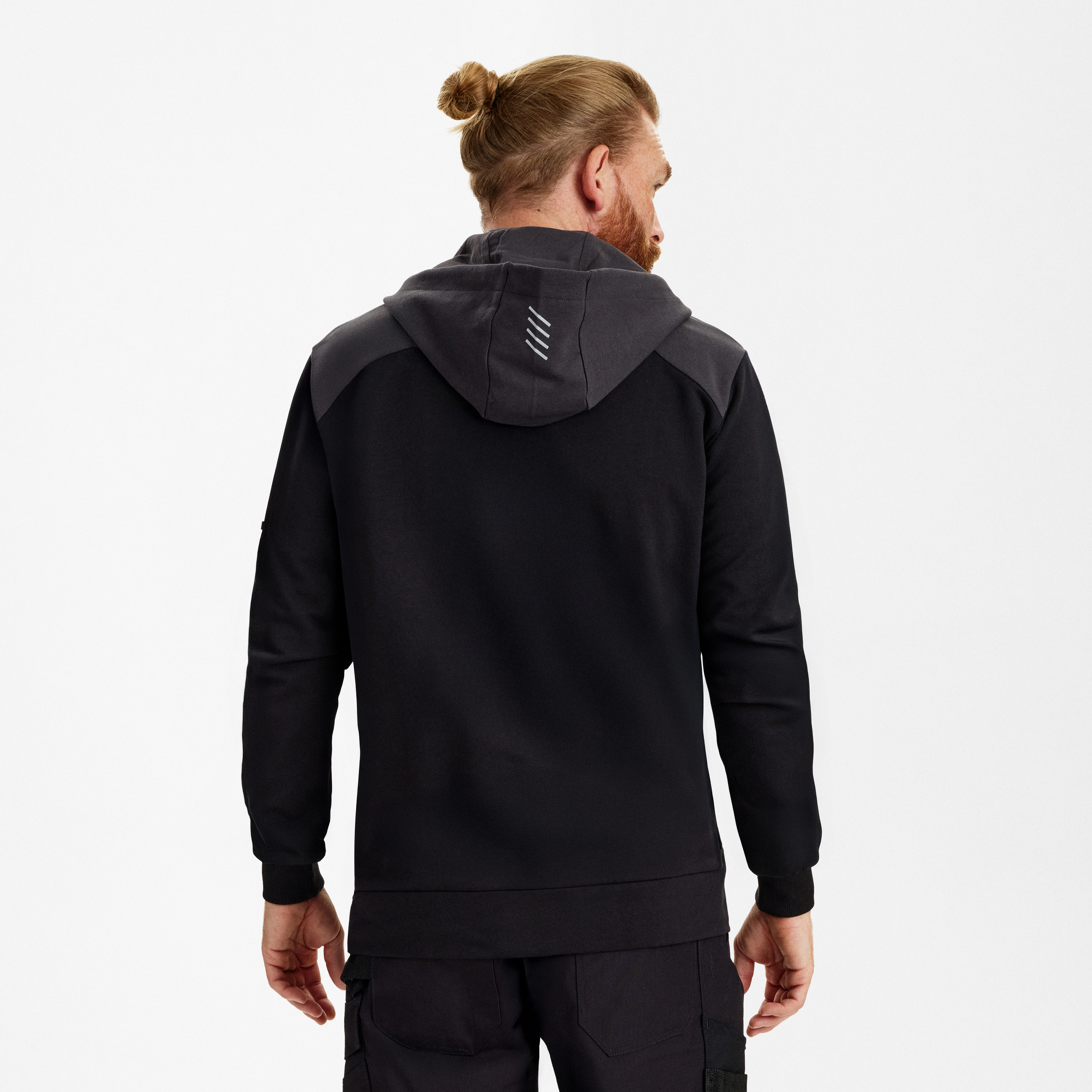Engel Workwear Entire sweat cardigan med hætte - Sort/Antrazitgrå [2079] / XS