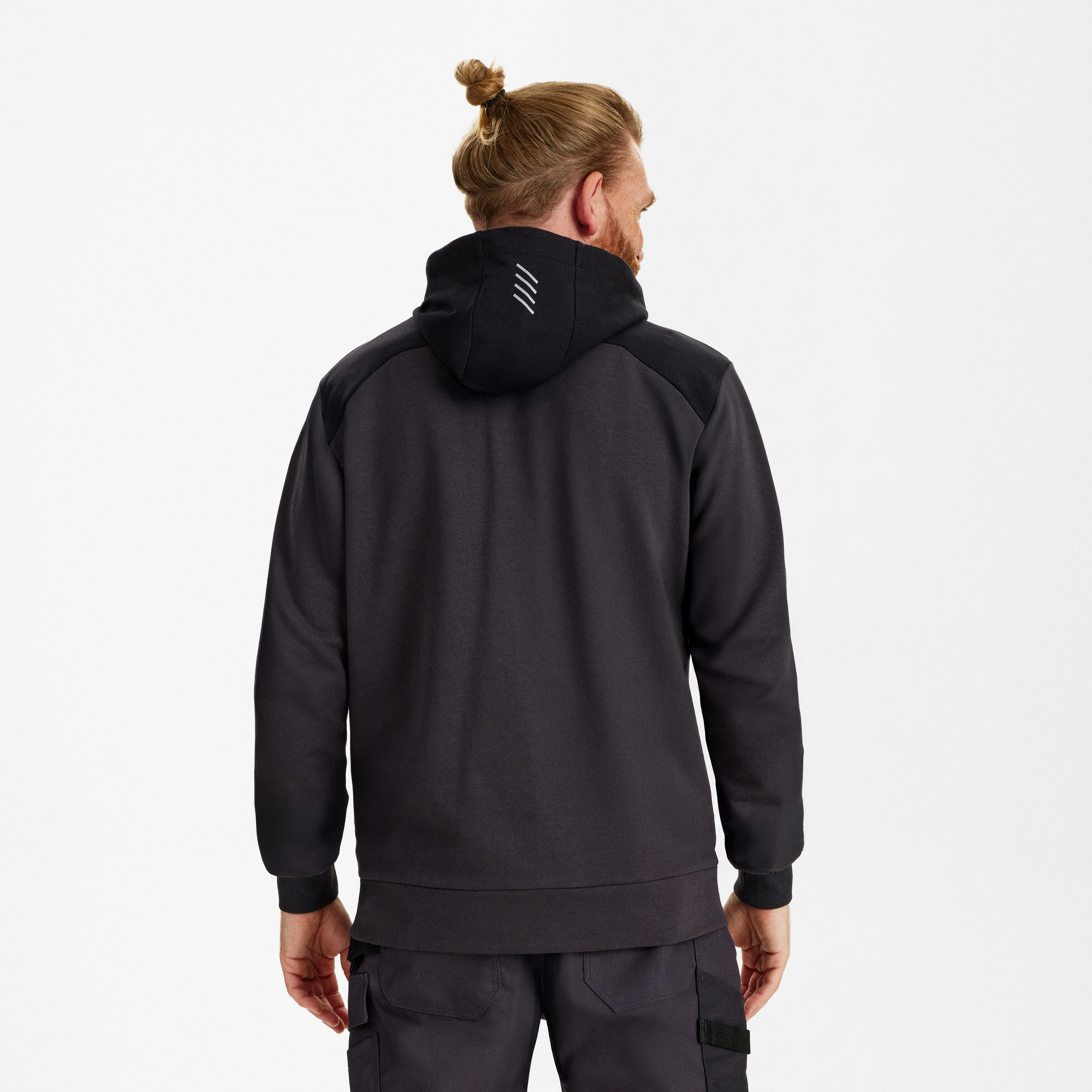 Engel Workwear Entire sweat cardigan med hætte - Antrazitgrå/Sort [7920] / XS