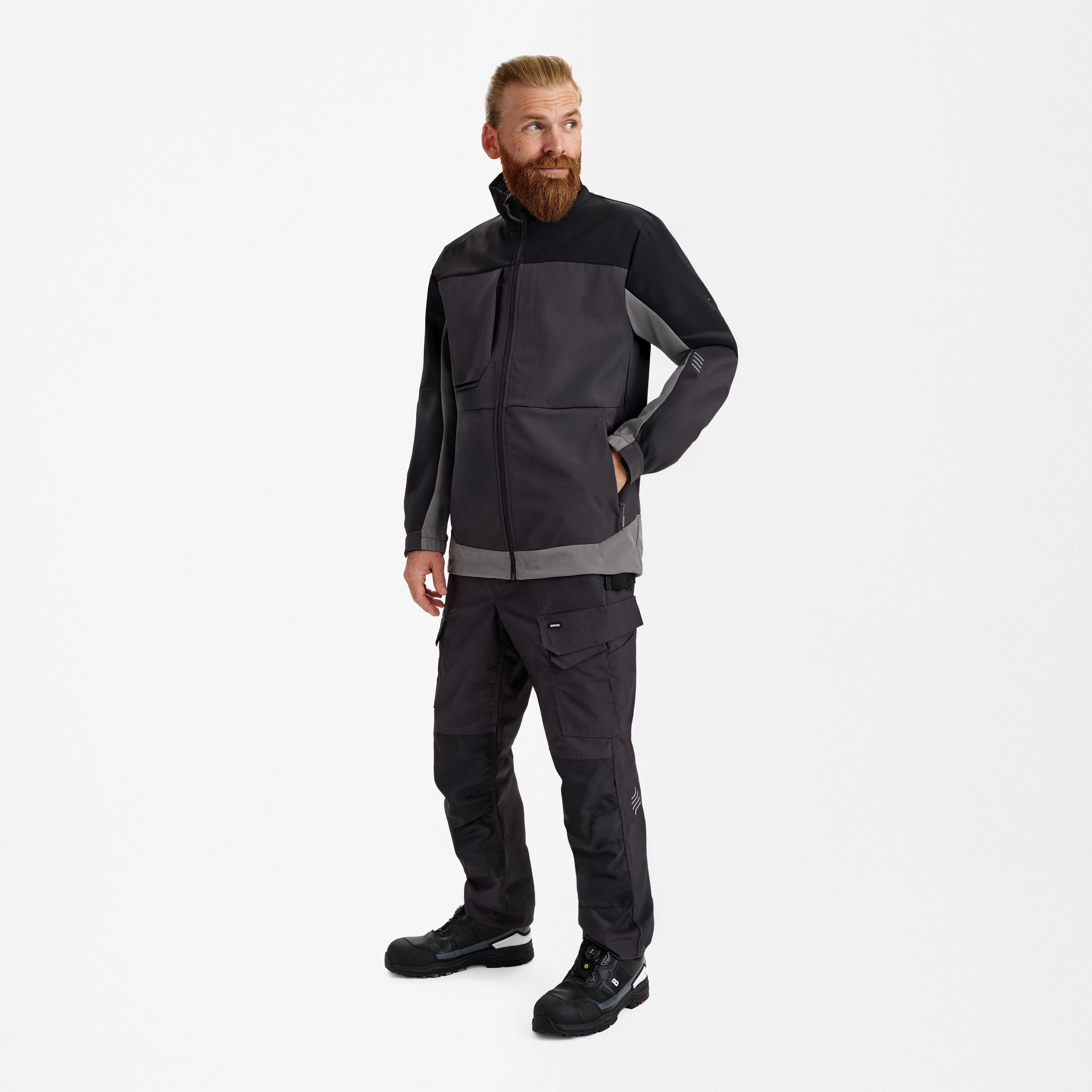 Engel Workwear Entire softshelljakke - Antrazitgrå/Sort [7920] / XS