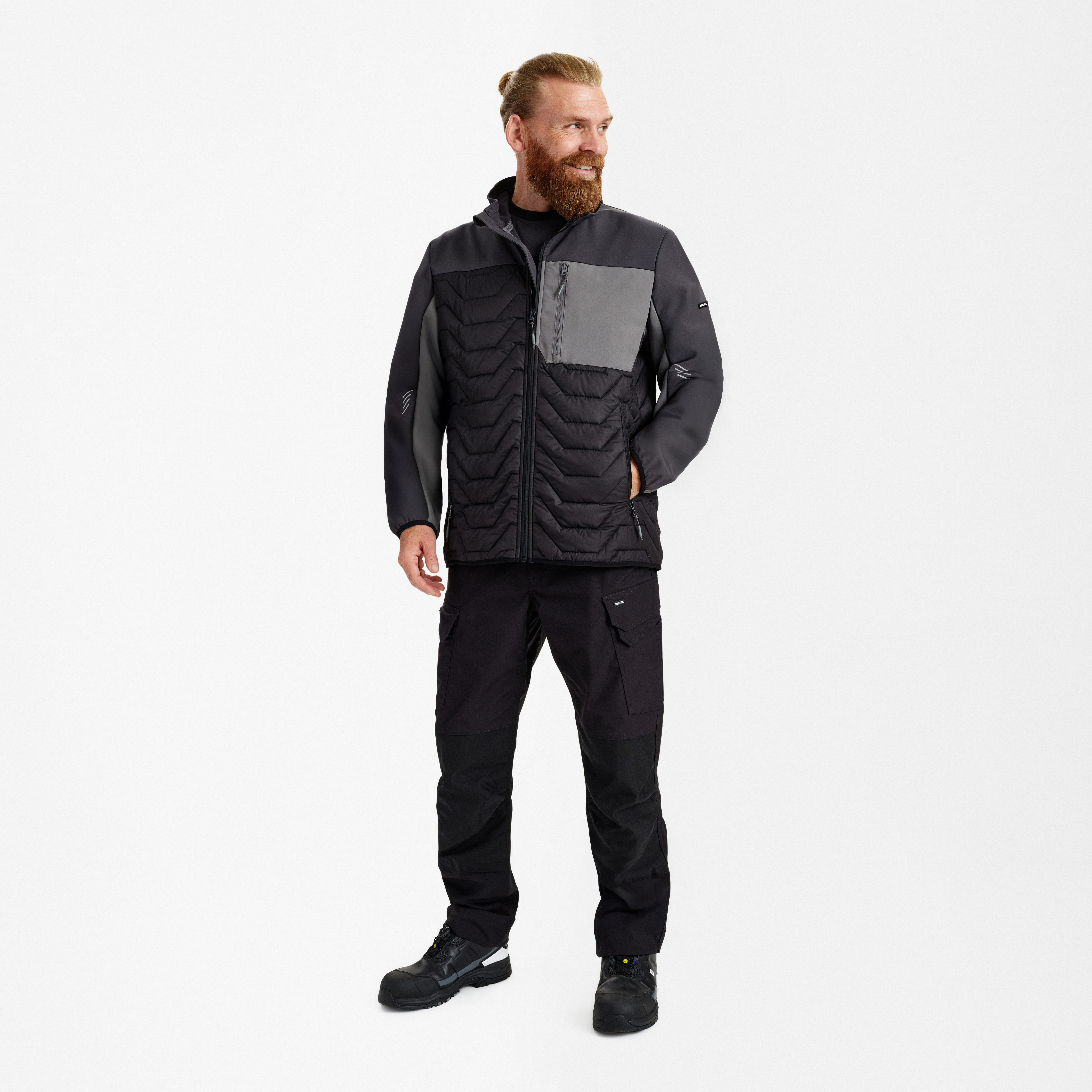 Engel Workwear Entire quiltet jakke - Sort/Antrazitgrå [2079] / XS