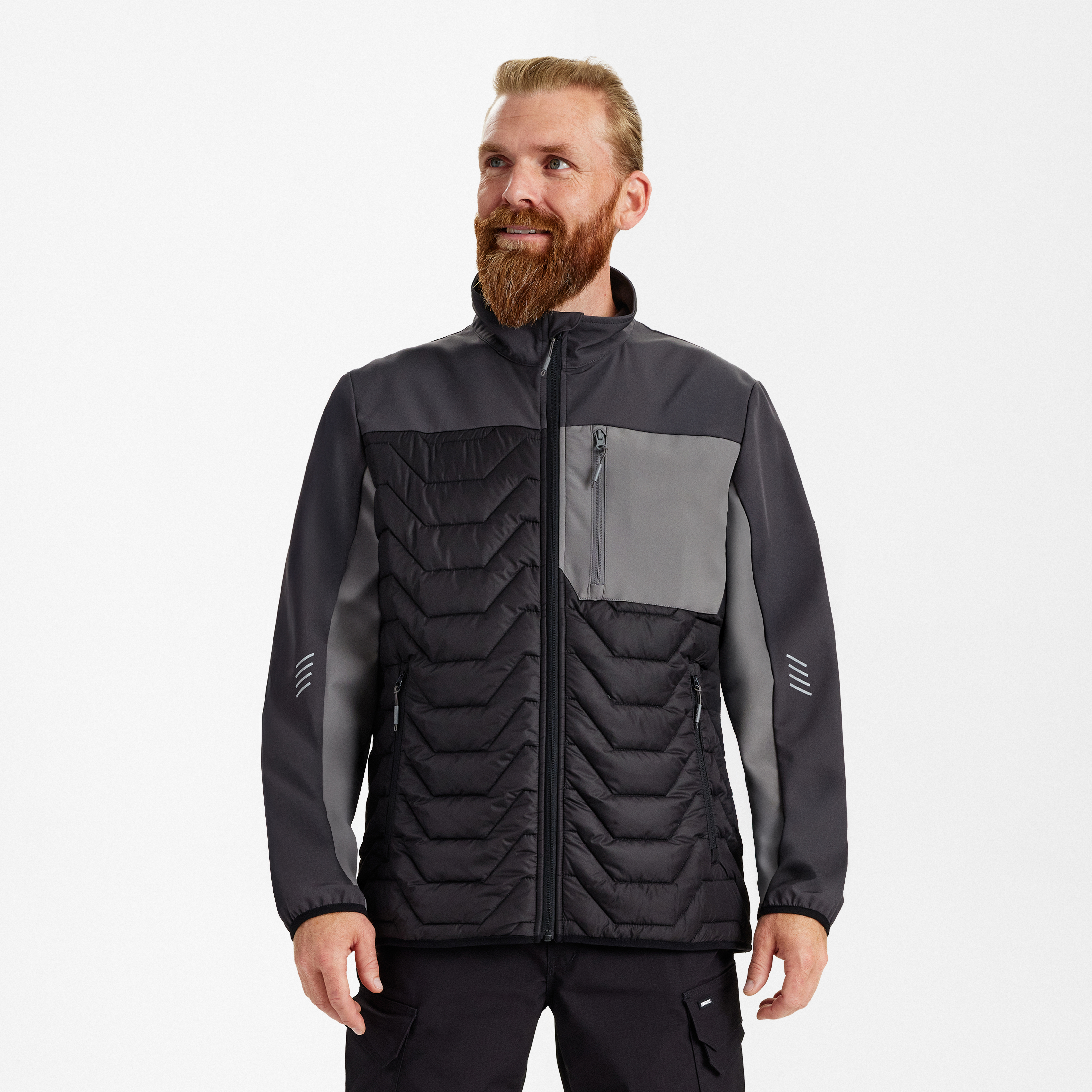 Engel Workwear Entire quiltet jakke - Sort/Antrazitgrå [2079] / XS