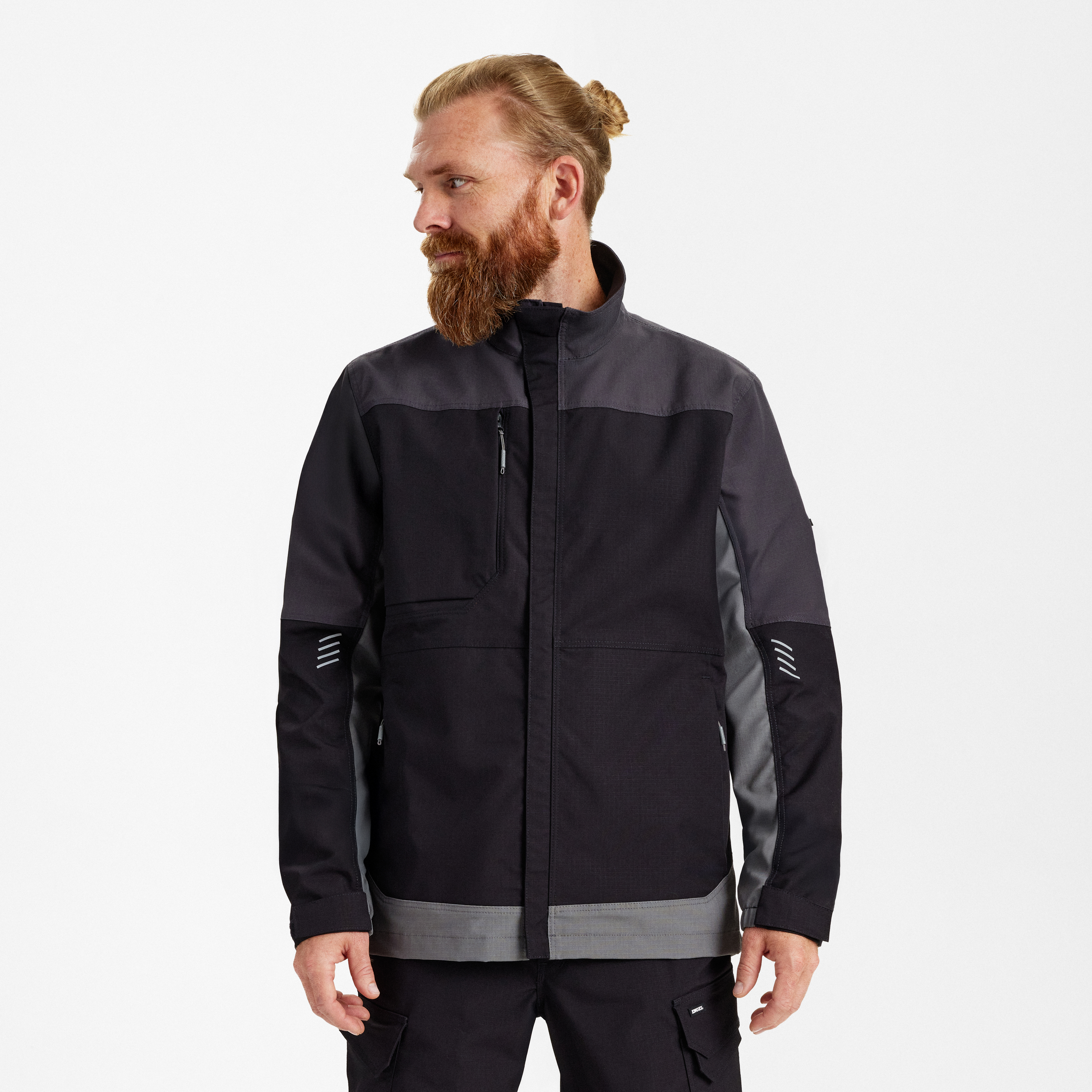 Engel Workwear Entire arbejdsjakke med 2-vejs stræk - Sort/Antrazitgrå [2079] / XS