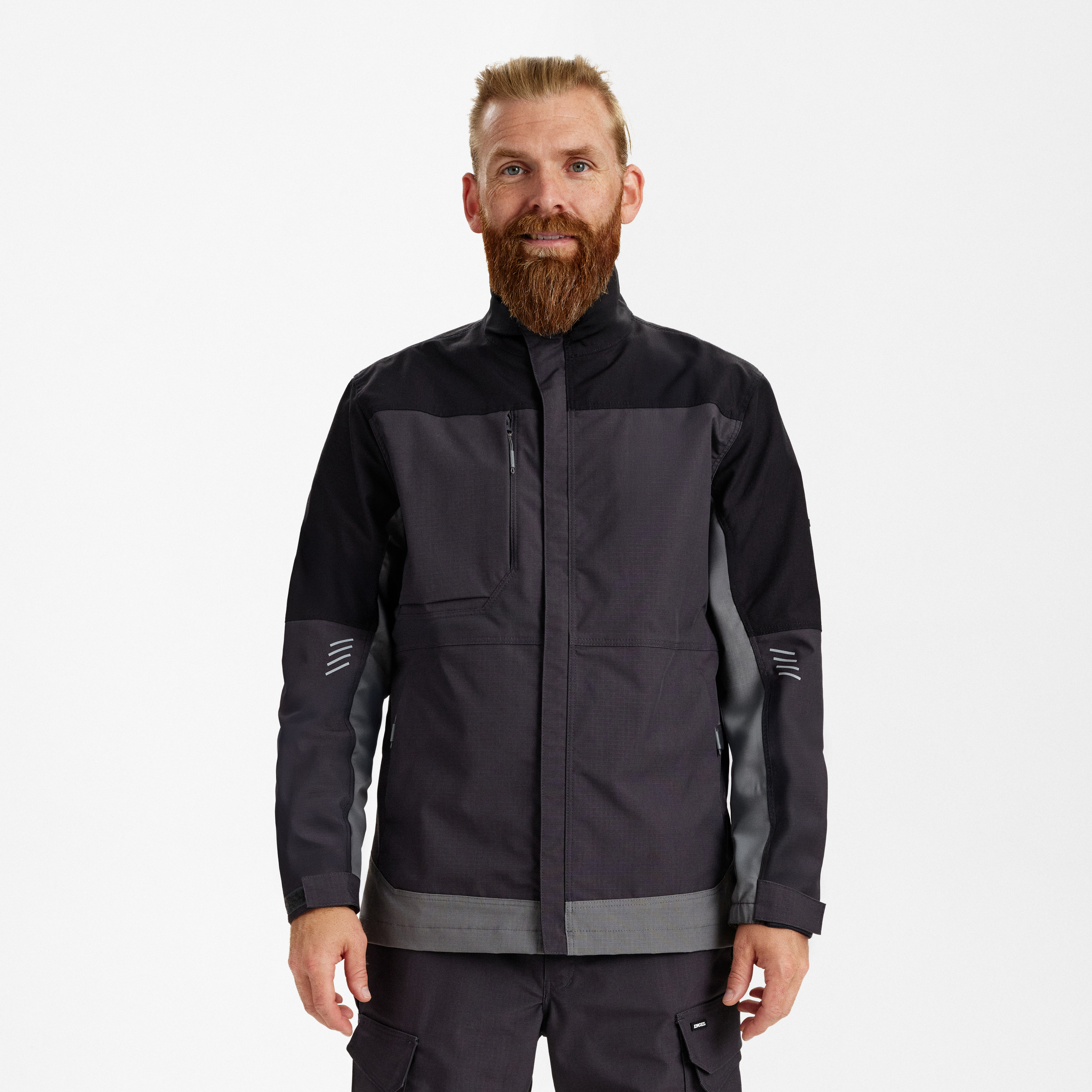 Engel Workwear Entire arbejdsjakke med 2-vejs stræk - Antrazitgrå/Sort [7920] / XS
