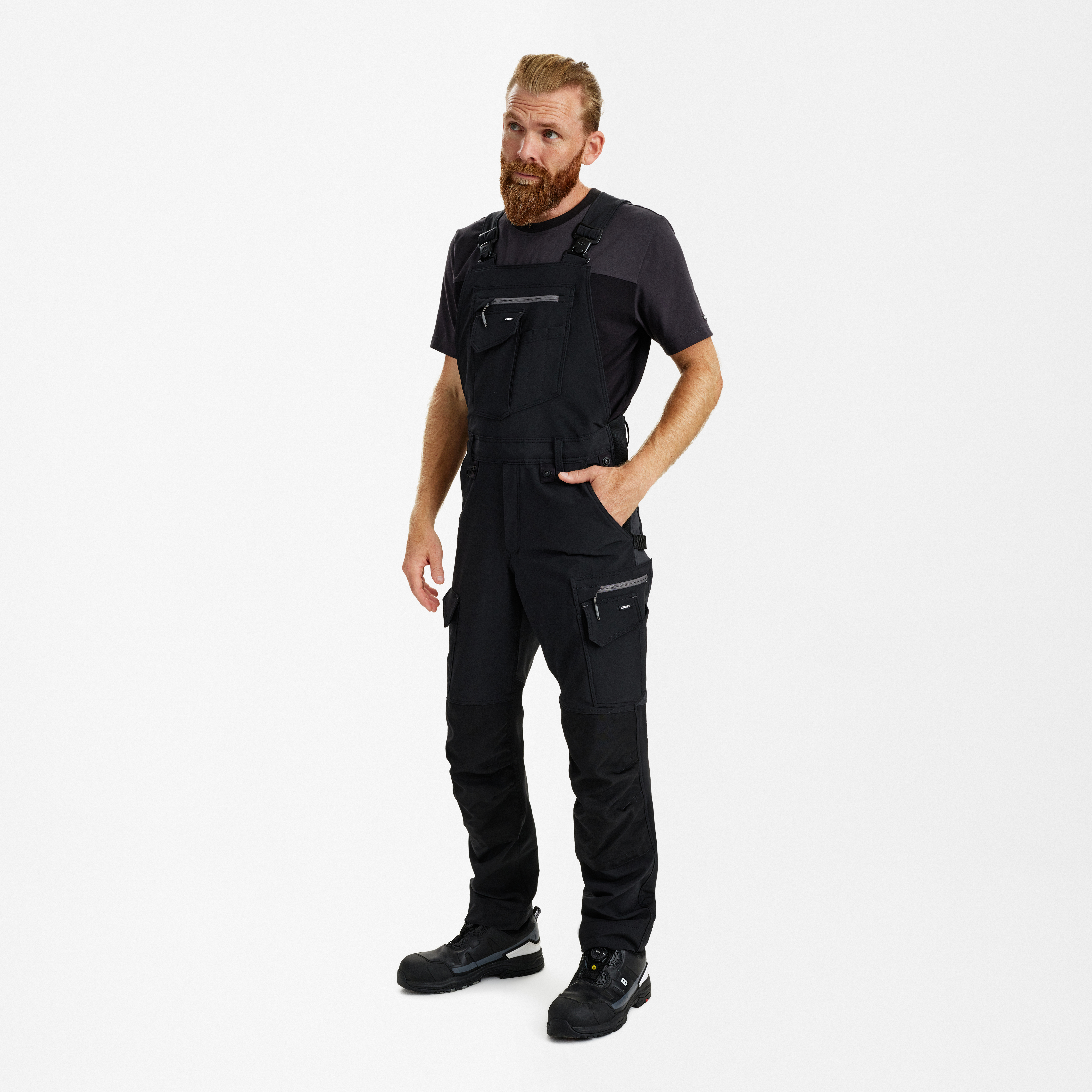 Engel Workwear Entire overall med 4-vejs stræk - Sort/Antrazitgrå [2079] / K80