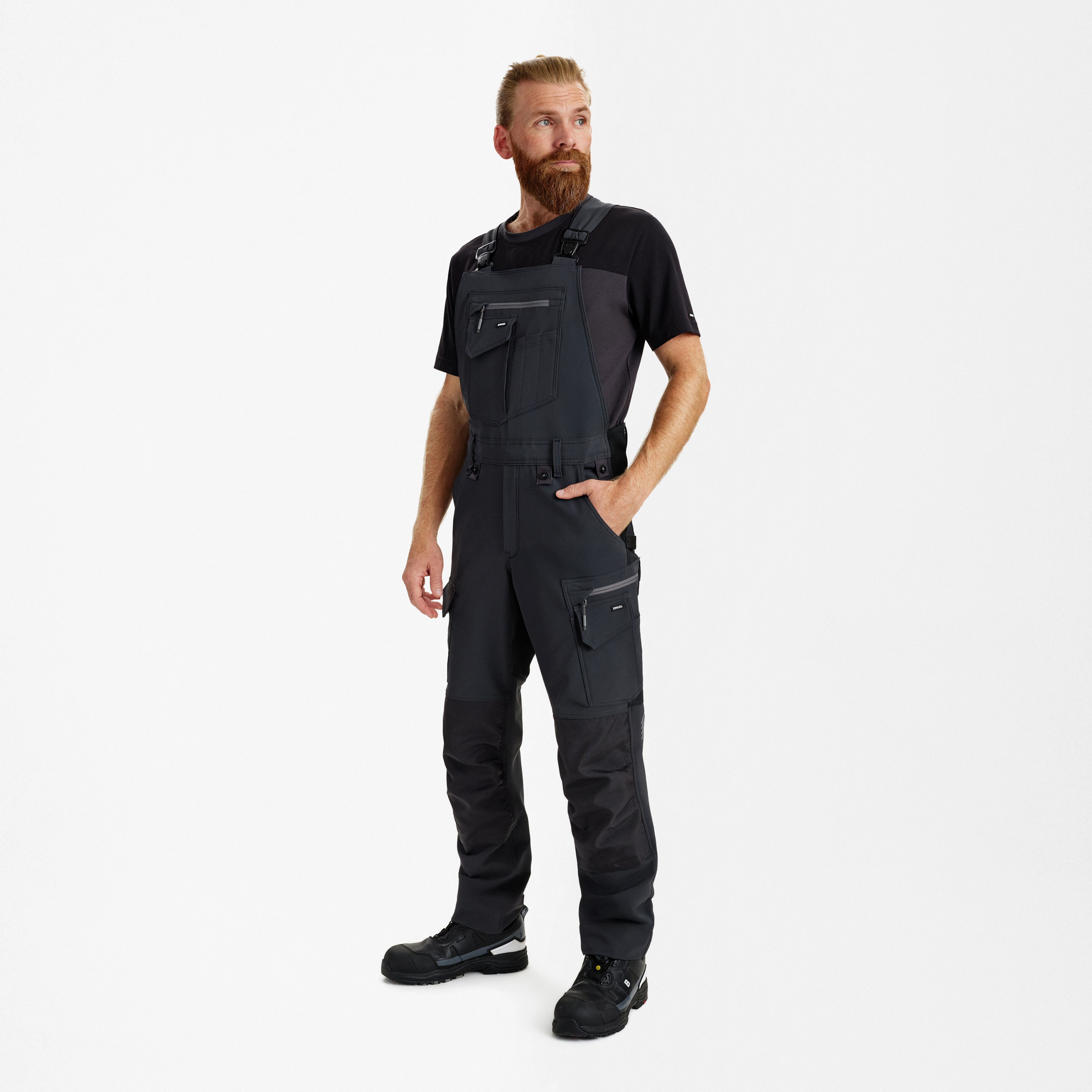 Engel Workwear Entire overall med 4-vejs stræk - Antrazitgrå/Sort [7920] / K80