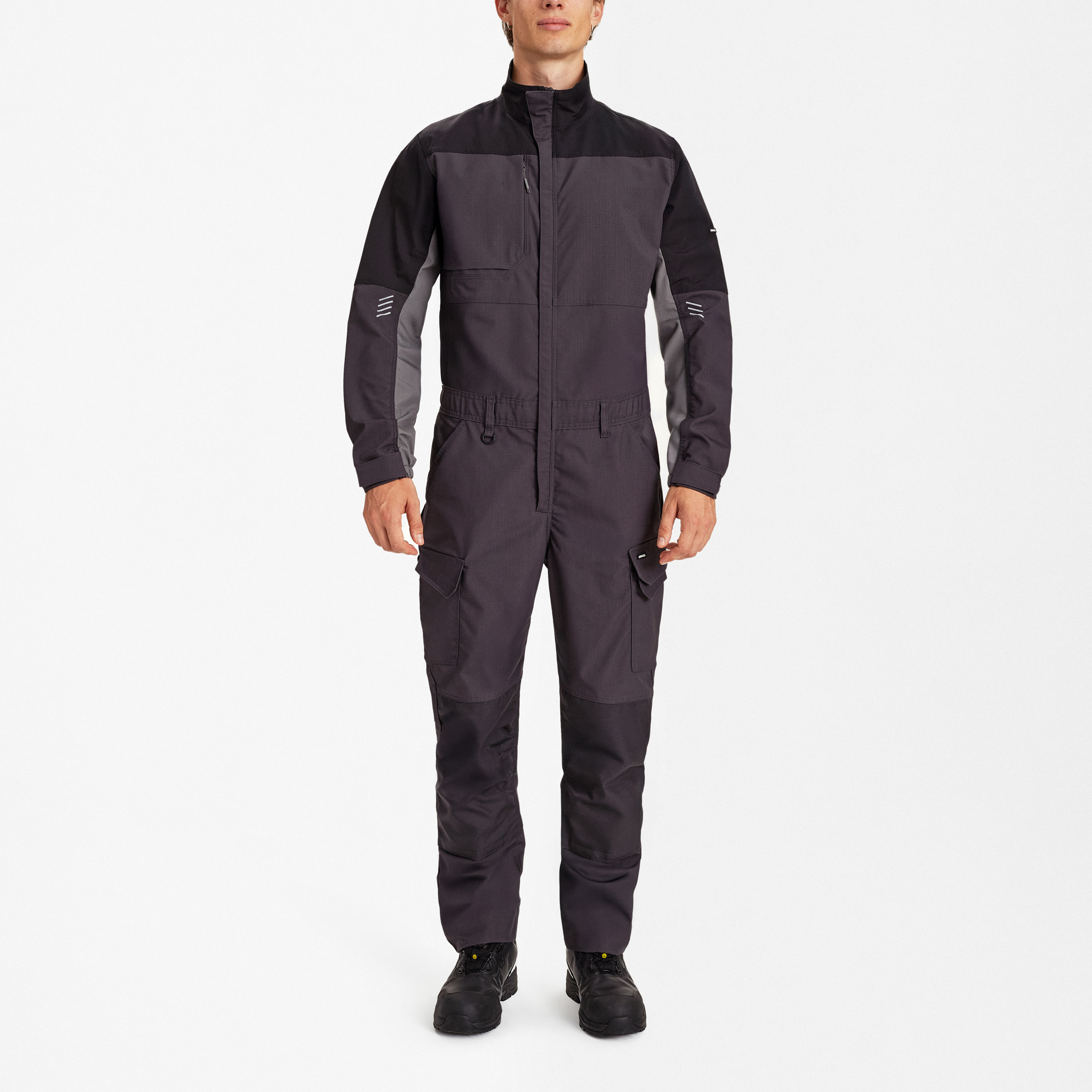 Engel Workwear Entire kedeldragt med 2-vejs stræk - Antrazitgrå/Sort [7920] / XS
