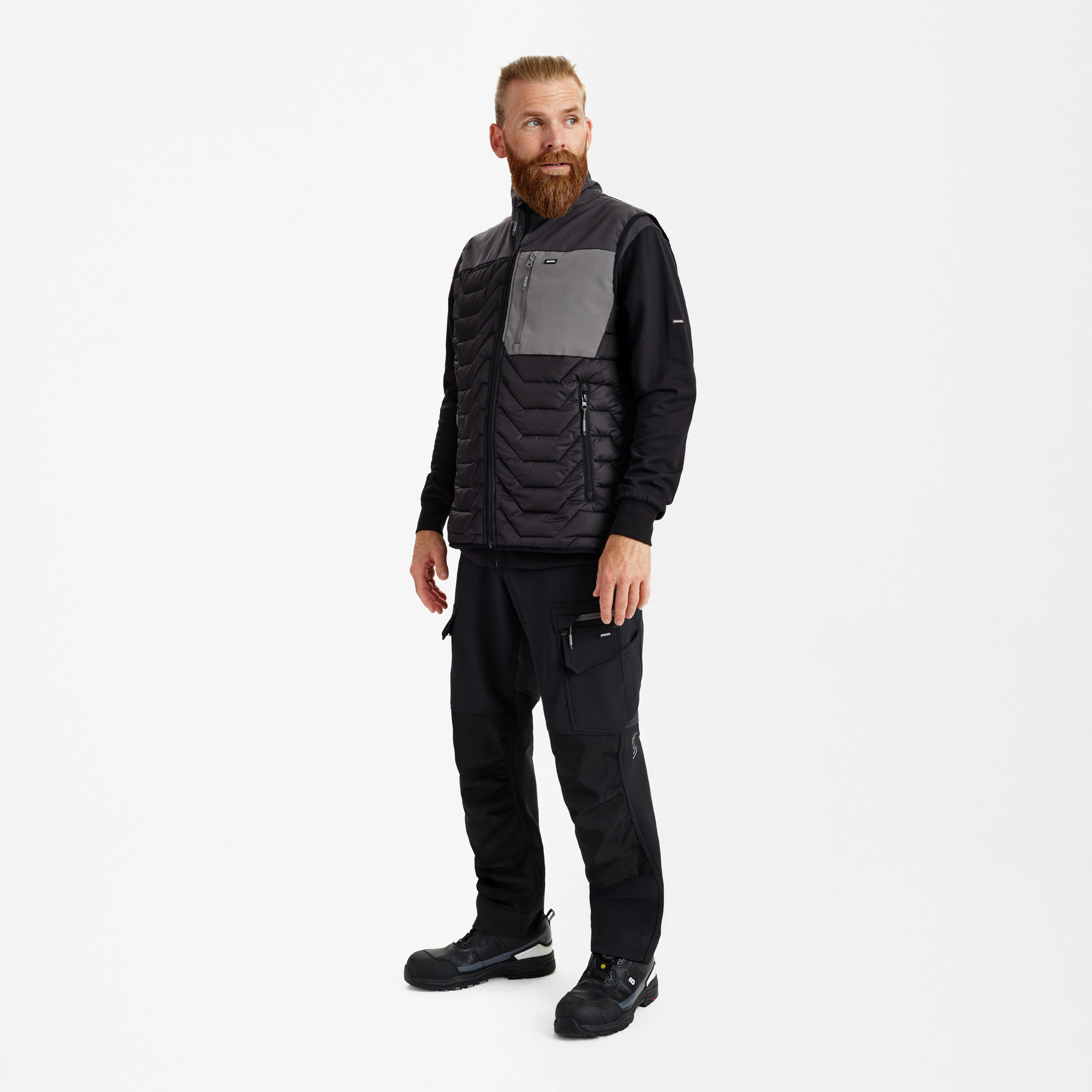 Engel Workwear Entire quiltet vest - Sort/Antrazitgrå [2079] / XS