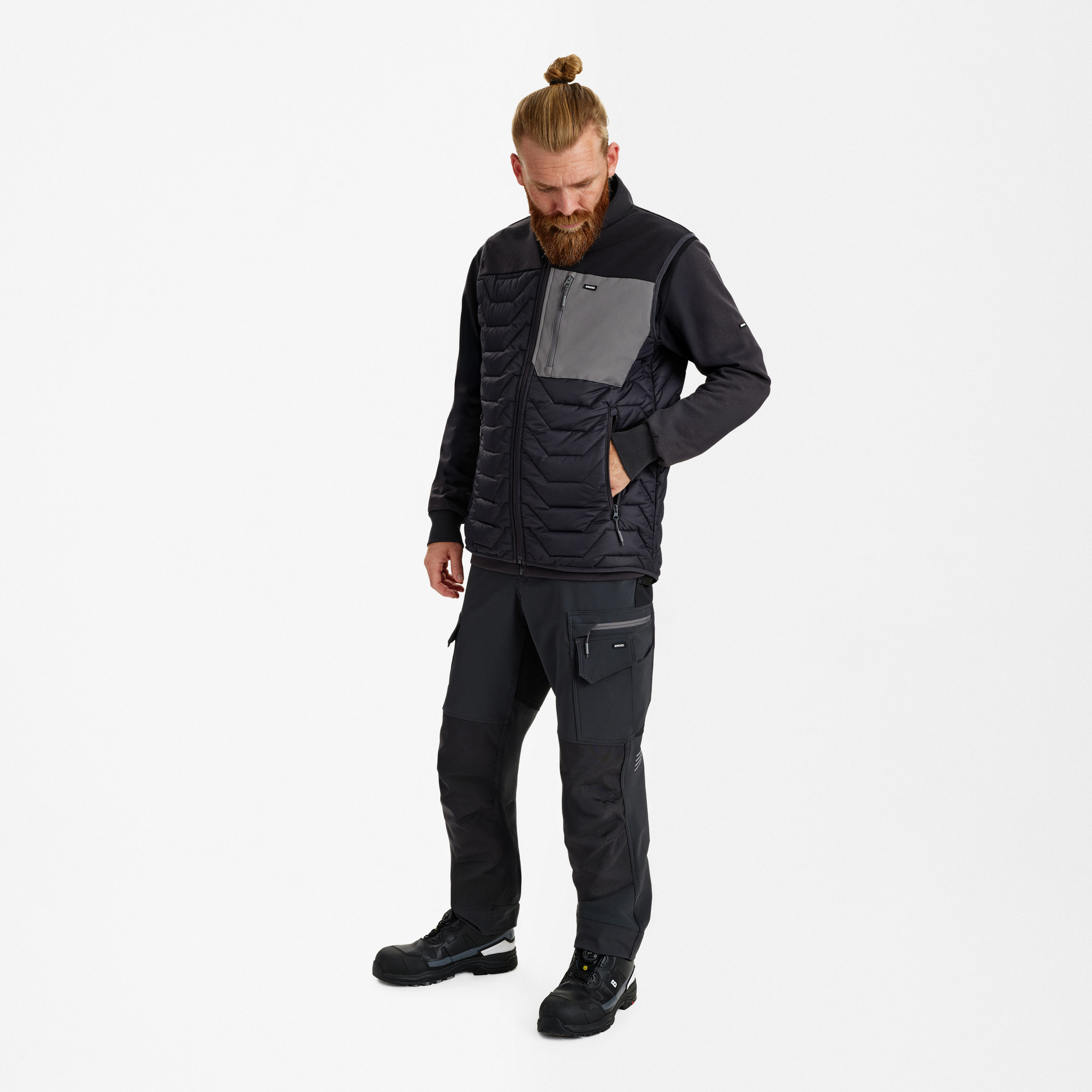 Engel Workwear Entire quiltet vest - Antrazitgrå/Sort [7920] / XS