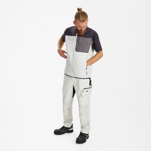 Entire Quilted Vest - Bone White / Anthracite Grey, Engel | Engel Workwear