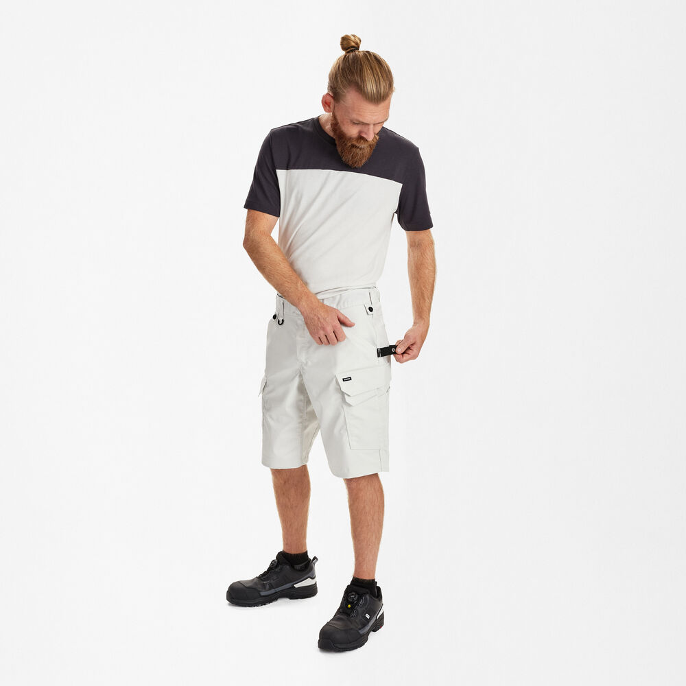 Delovne kratke hlače z 2-smernim stretch materialom – Bone White