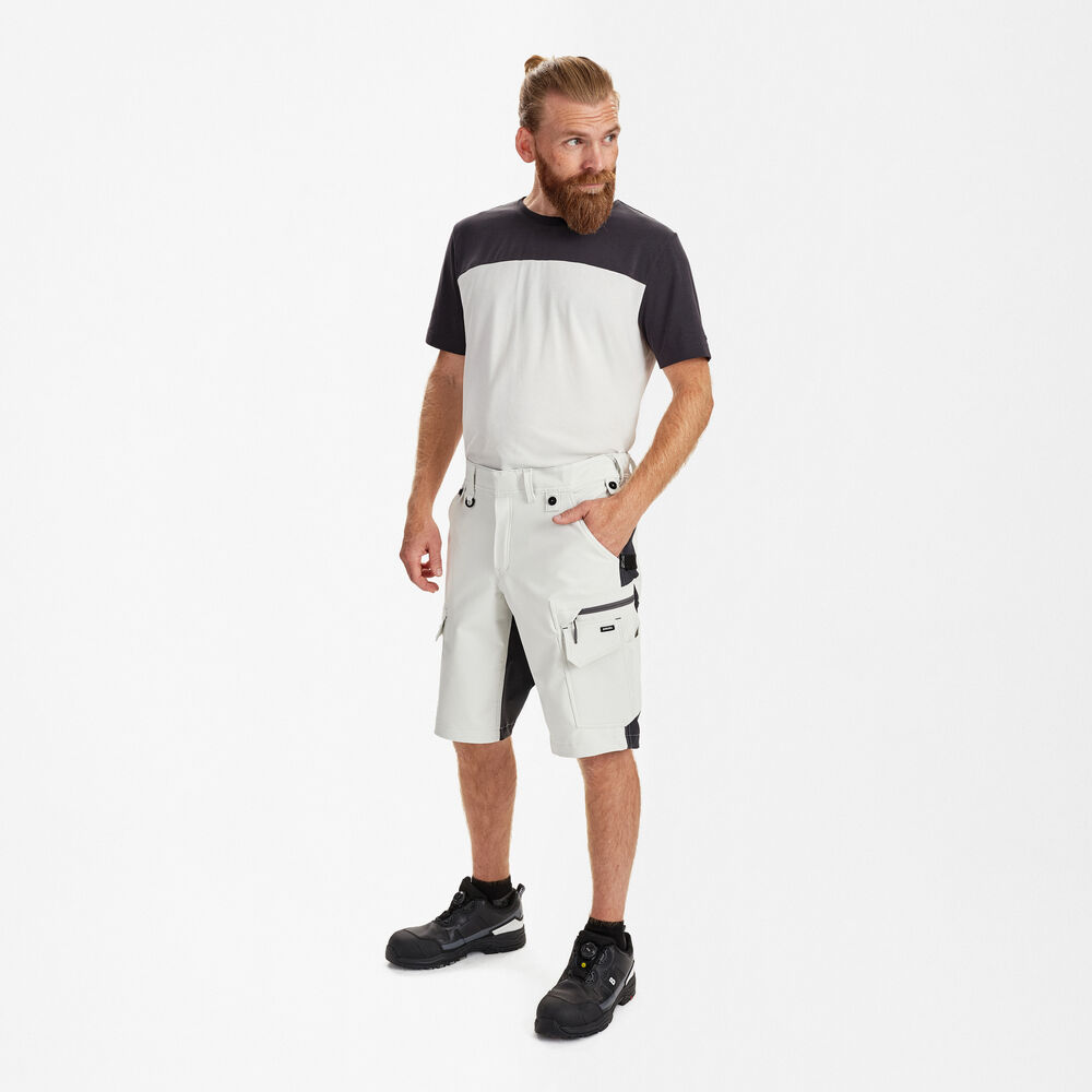 Entire Work Shorts with 4-way stretch - Bone White / Anthracite