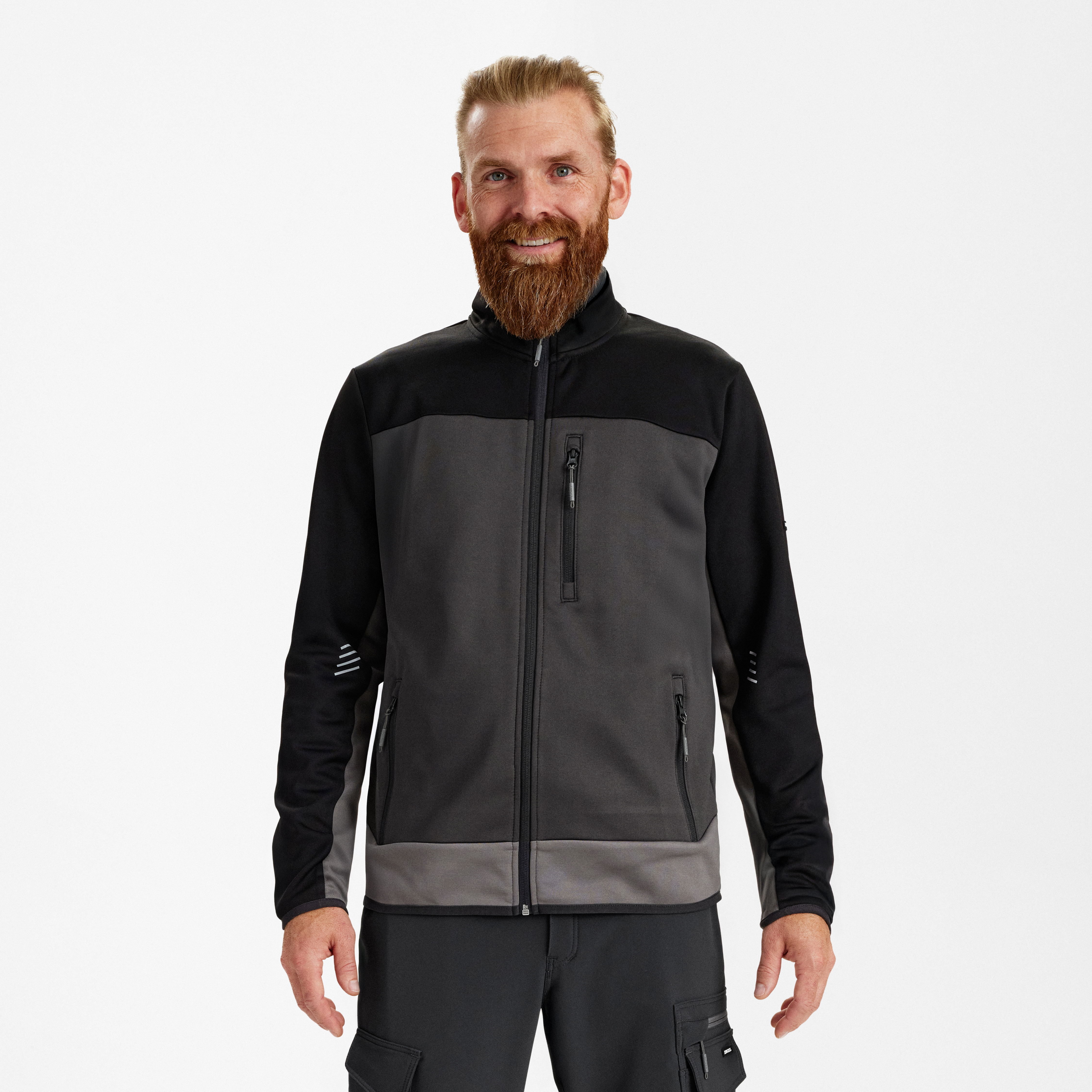 Engel Workwear Entire midlayer cardigan - Antrazitgrå/Sort [7920] / XS