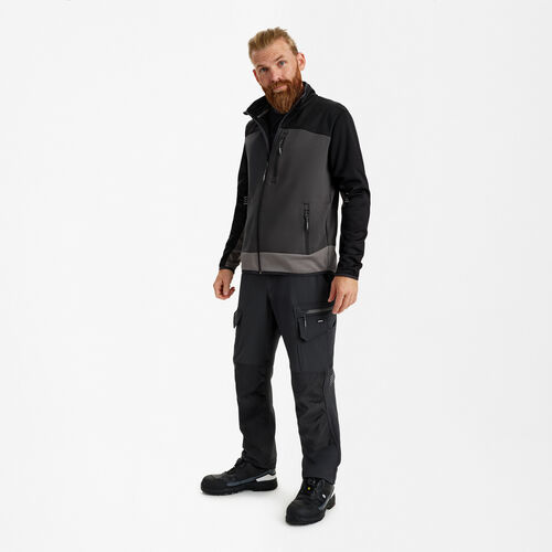 ENTIRE Midlayer-Cardigan – Anthrazitgrau/Schwarz