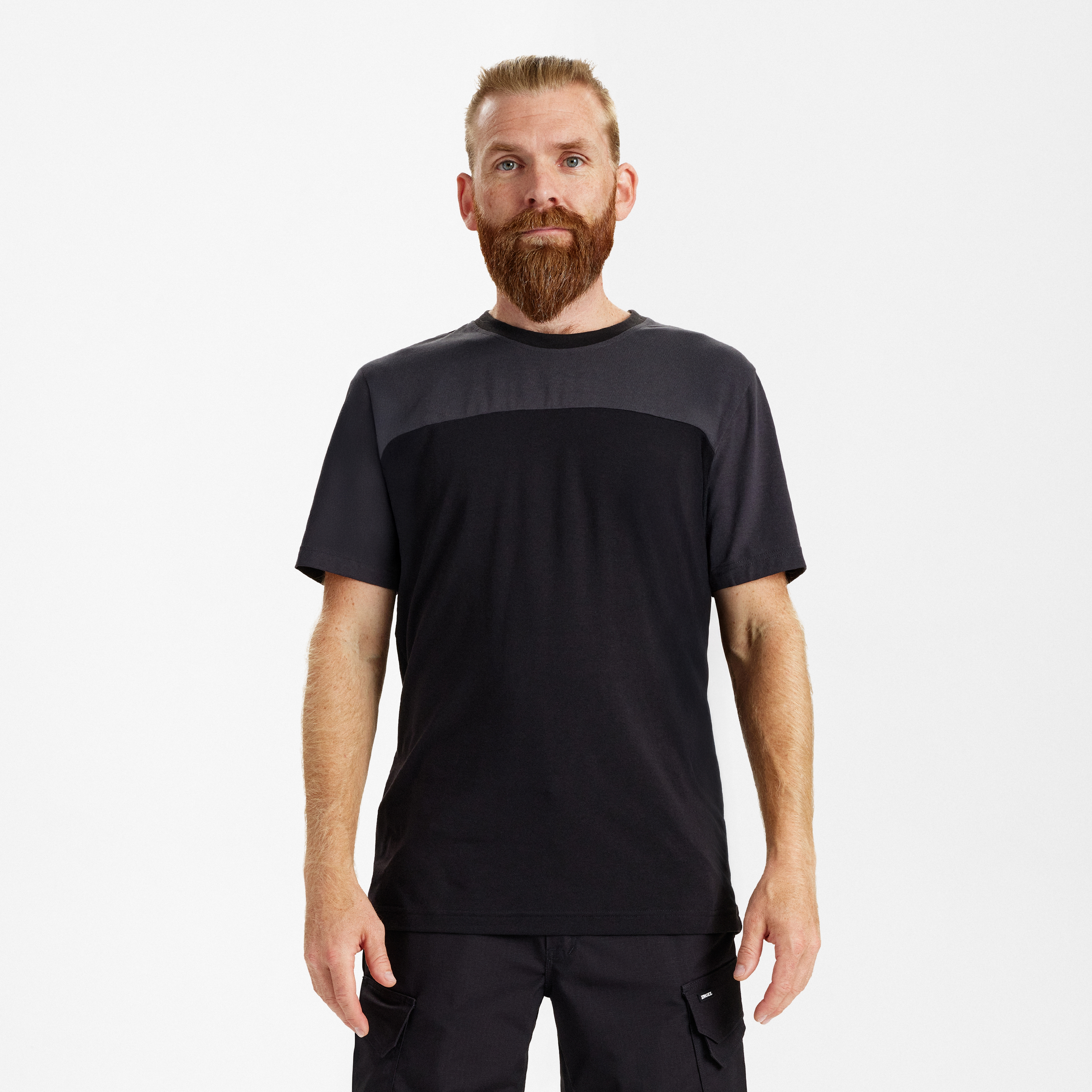 Engel Workwear Entire T-shirt - Sort/Antrazitgrå [2079] / XS