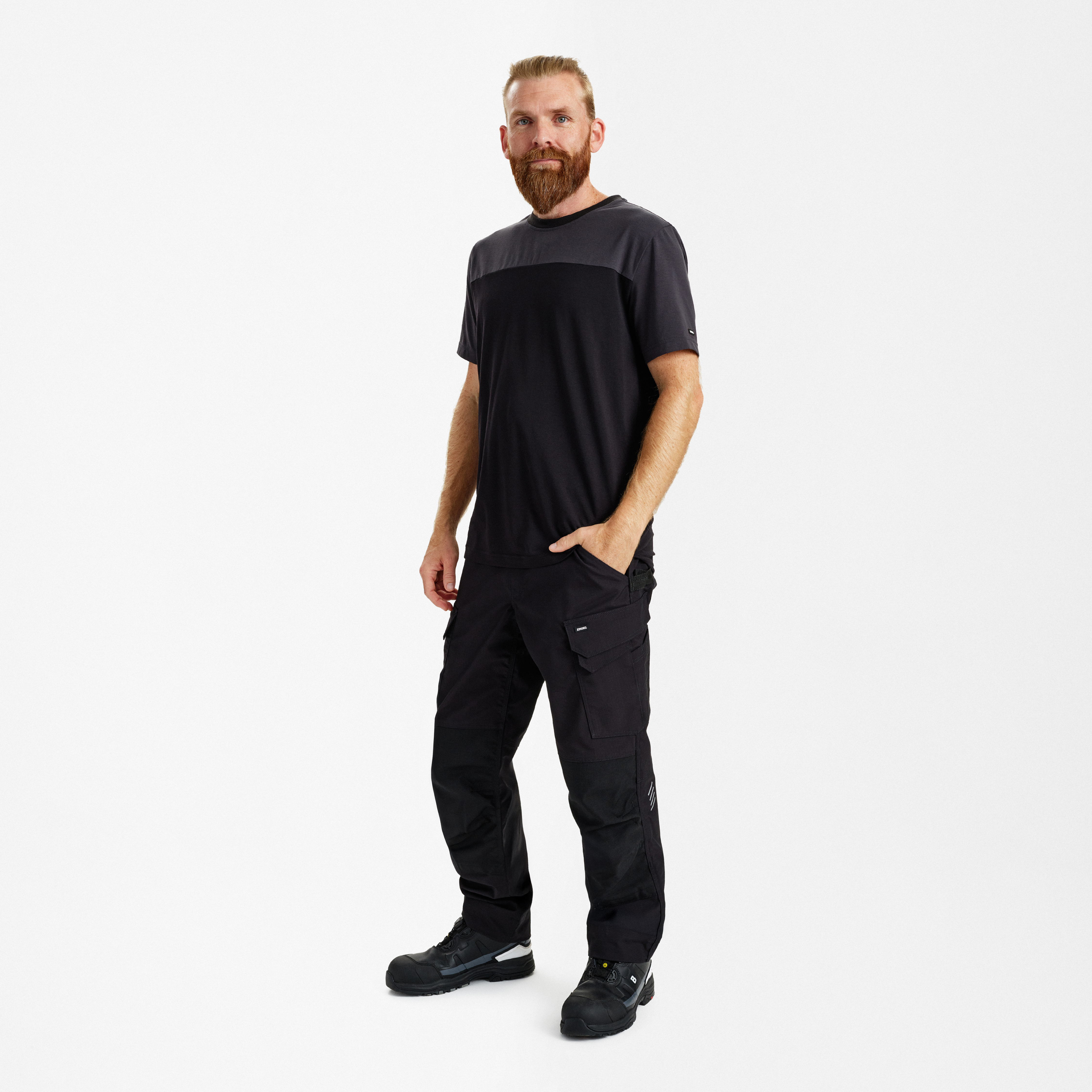 Engel Workwear Entire T-shirt - Sort/Antrazitgrå [2079] / XS