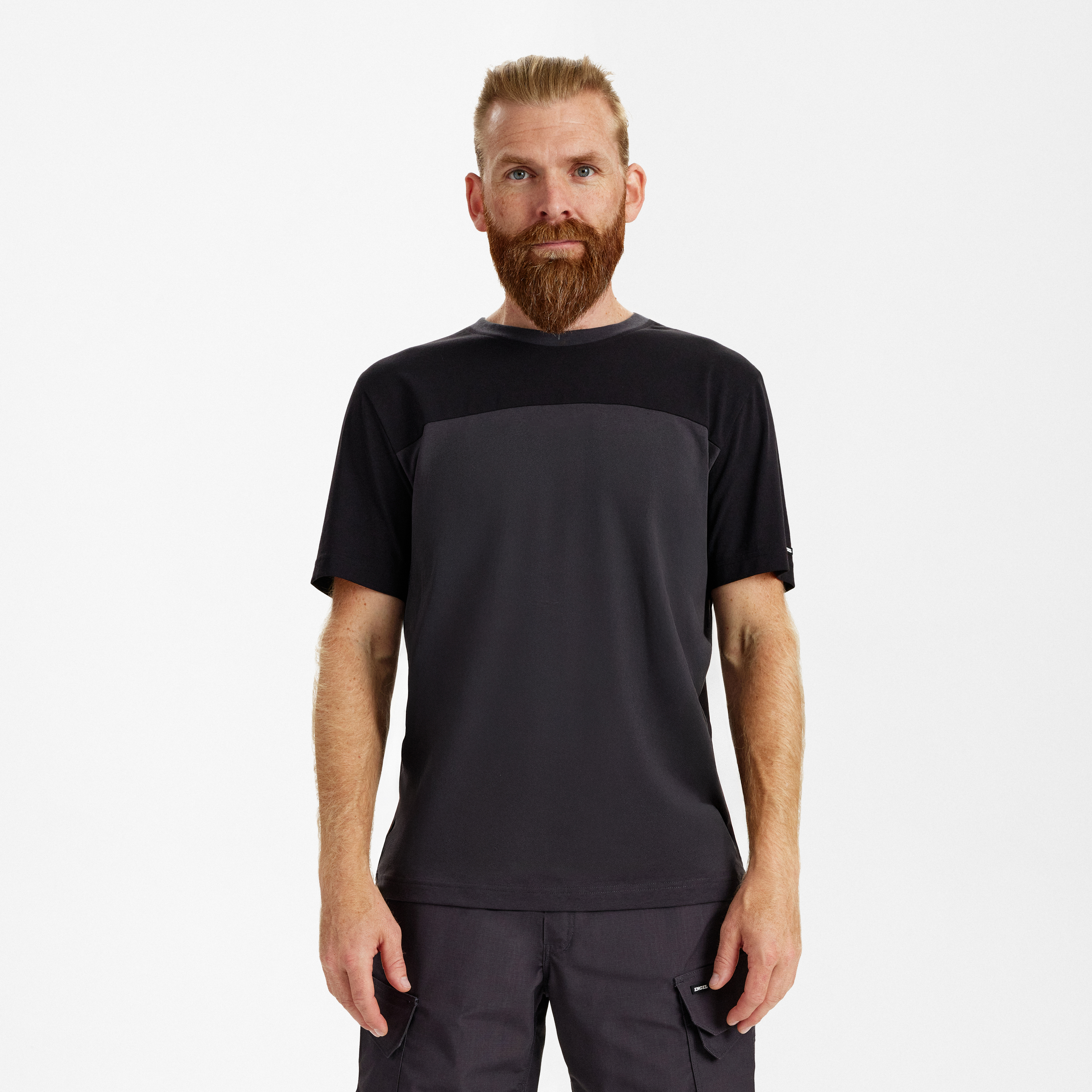 Engel Workwear Entire T-shirt - Antrazitgrå/Sort [7920] / XS