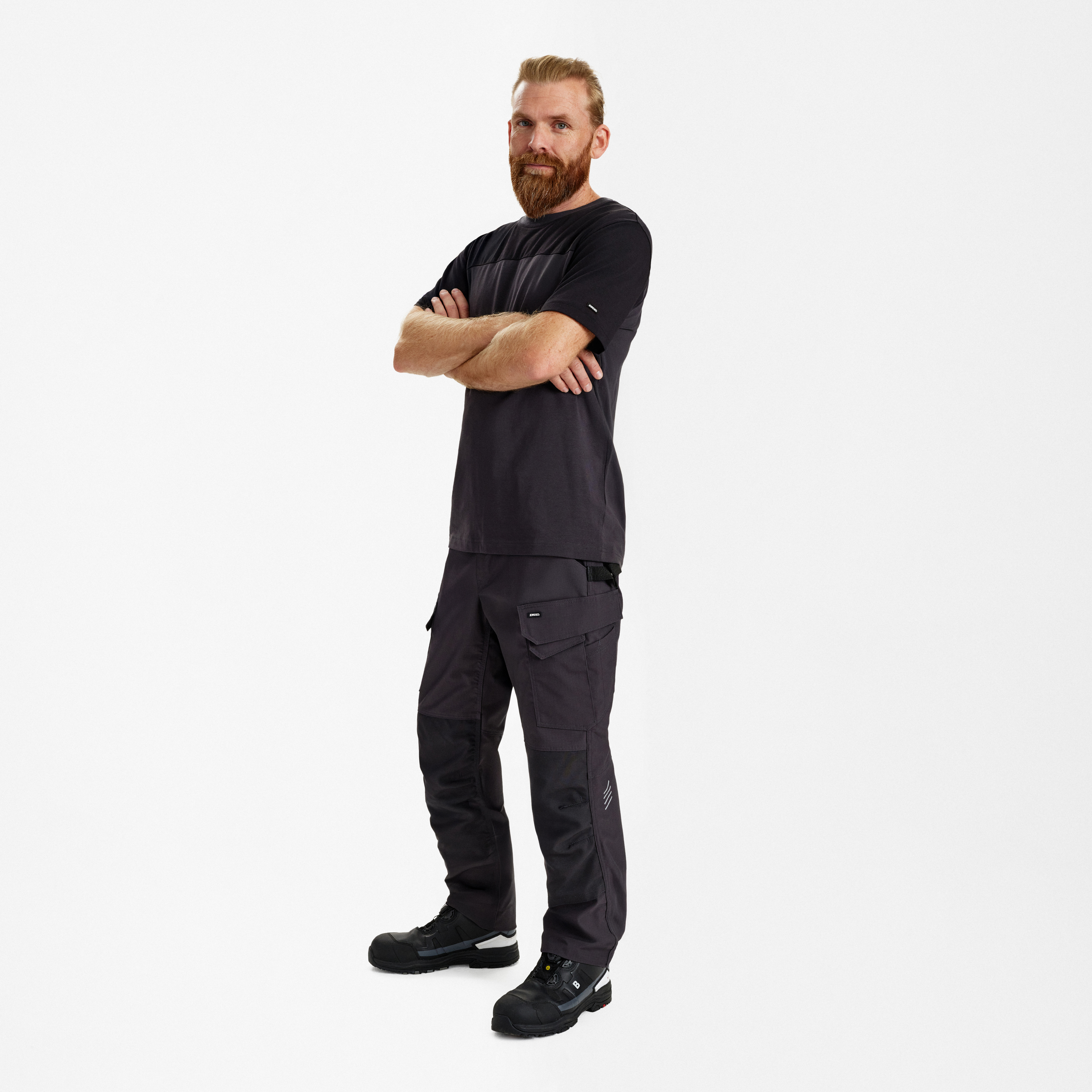 Engel Workwear Entire T-shirt - Antrazitgrå/Sort [7920] / XS