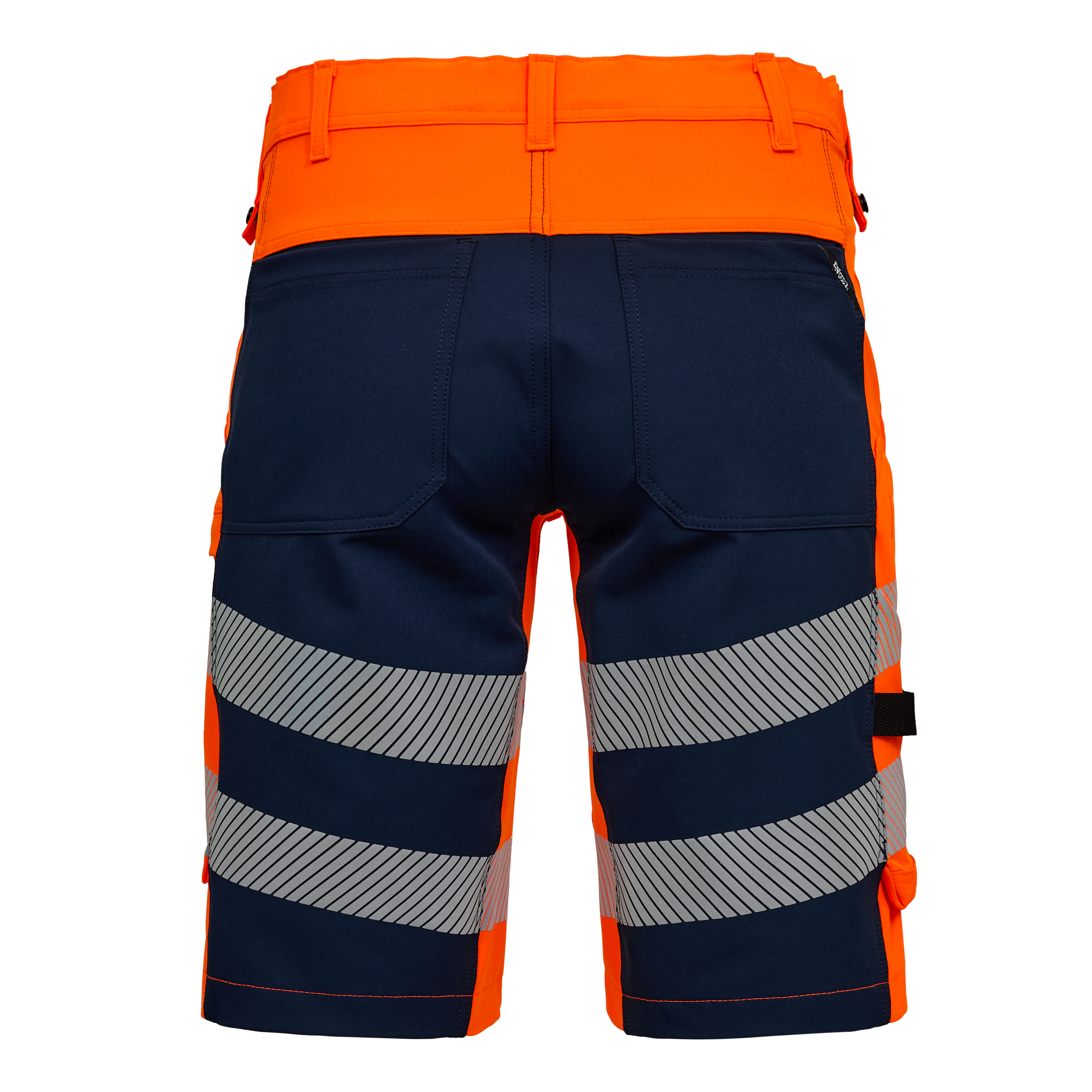 Engel Workwear Safety arbejdsshorts med 4-vejs stræk - Orange/Blue ink [10165] / 72