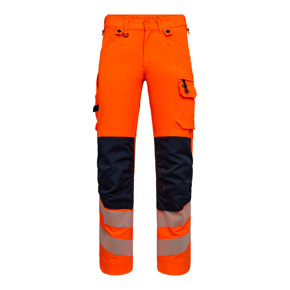 Planam Visline Pantalon De Travail Taille 70 Noir/Orange/Zinc - Résistant Et Confortable