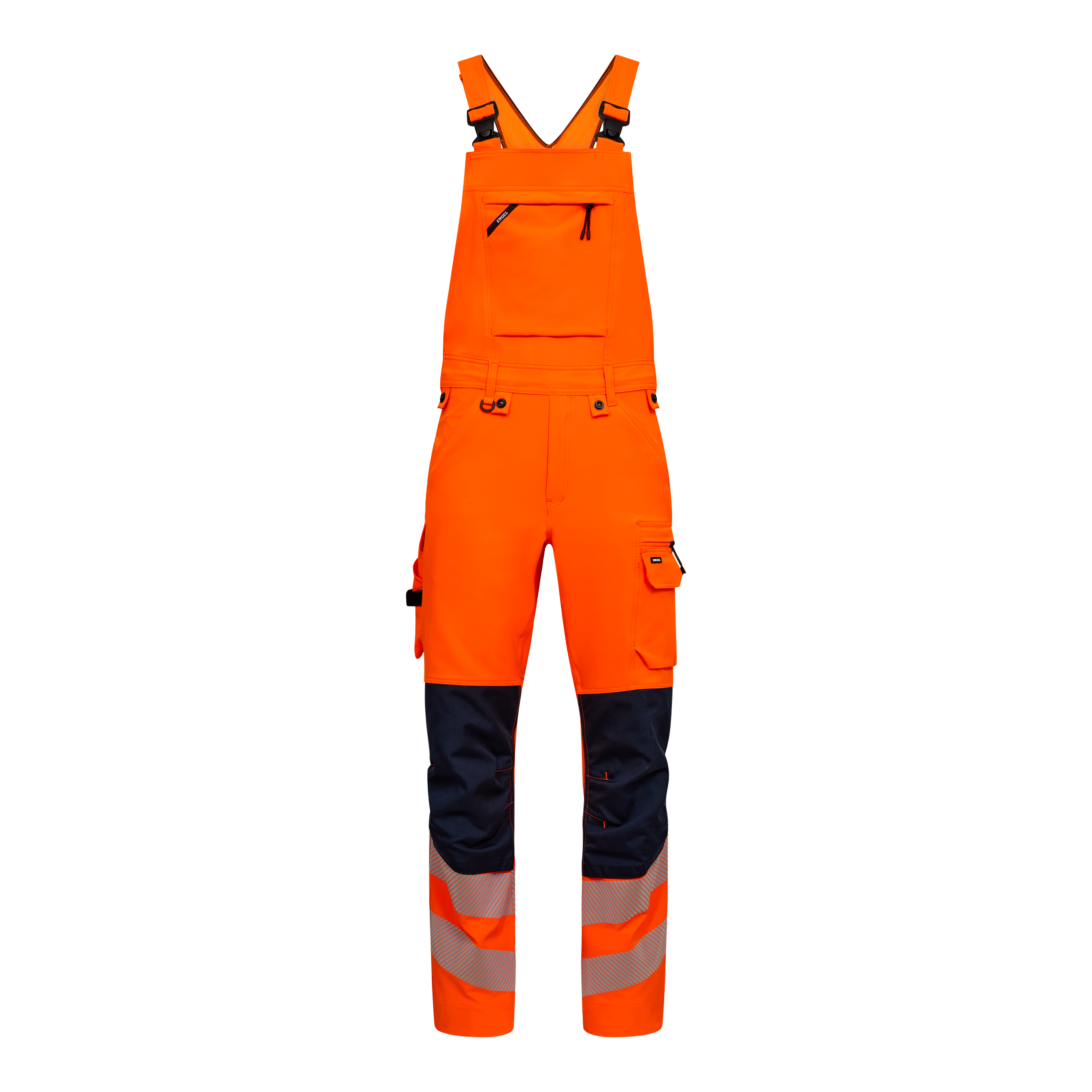 Engel Workwear Safety overall med 4-vejs stræk - Orange/Blue ink [10165] / K80