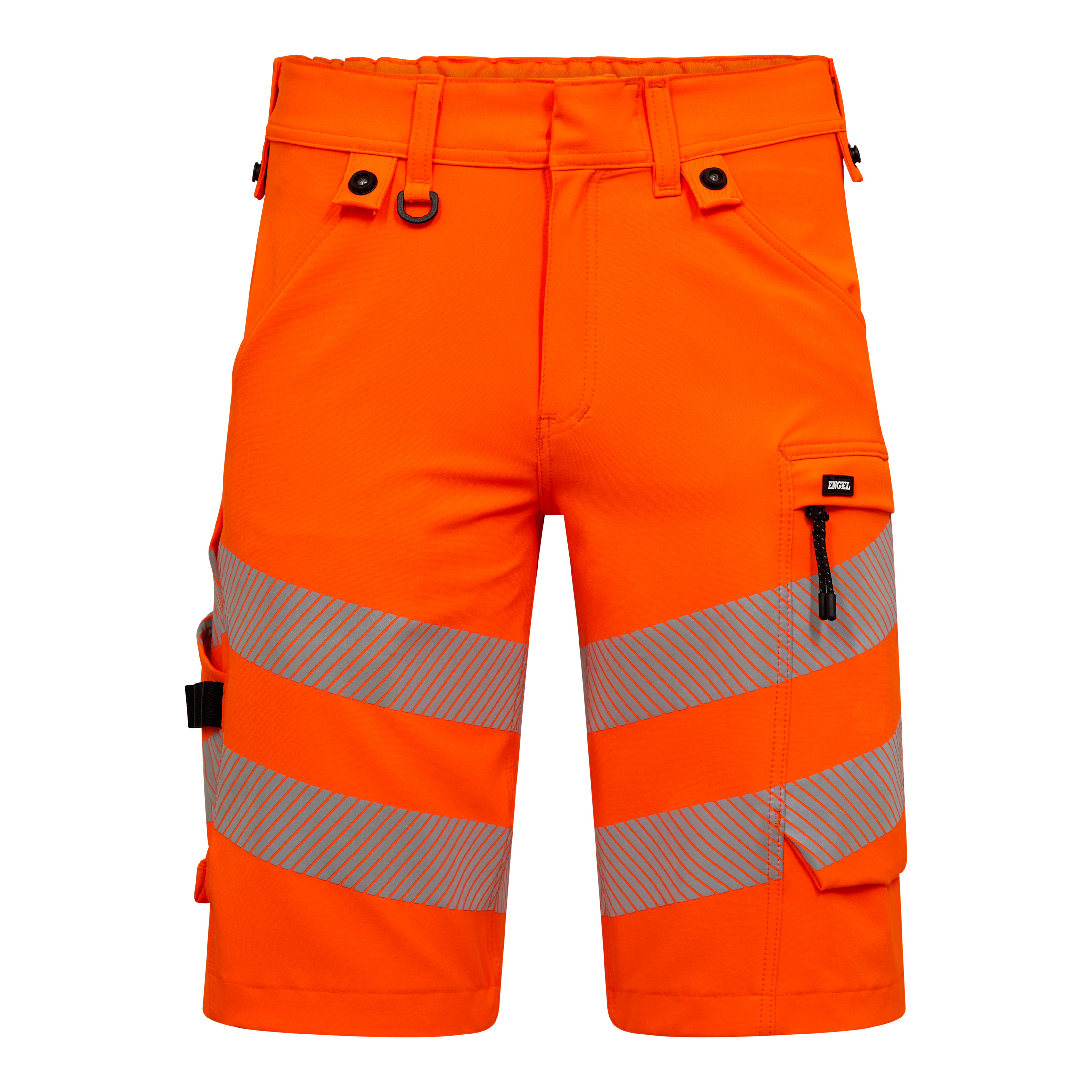 Engel Workwear Safety arbejdsshorts med 4-vejs stræk - Orange/Blue ink [10165] / 72