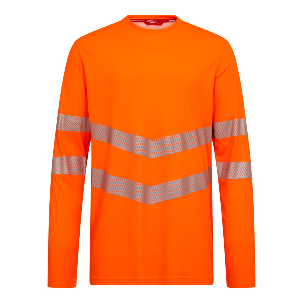 SAFETY Langarm-T-Shirt – Warnorange (Front)