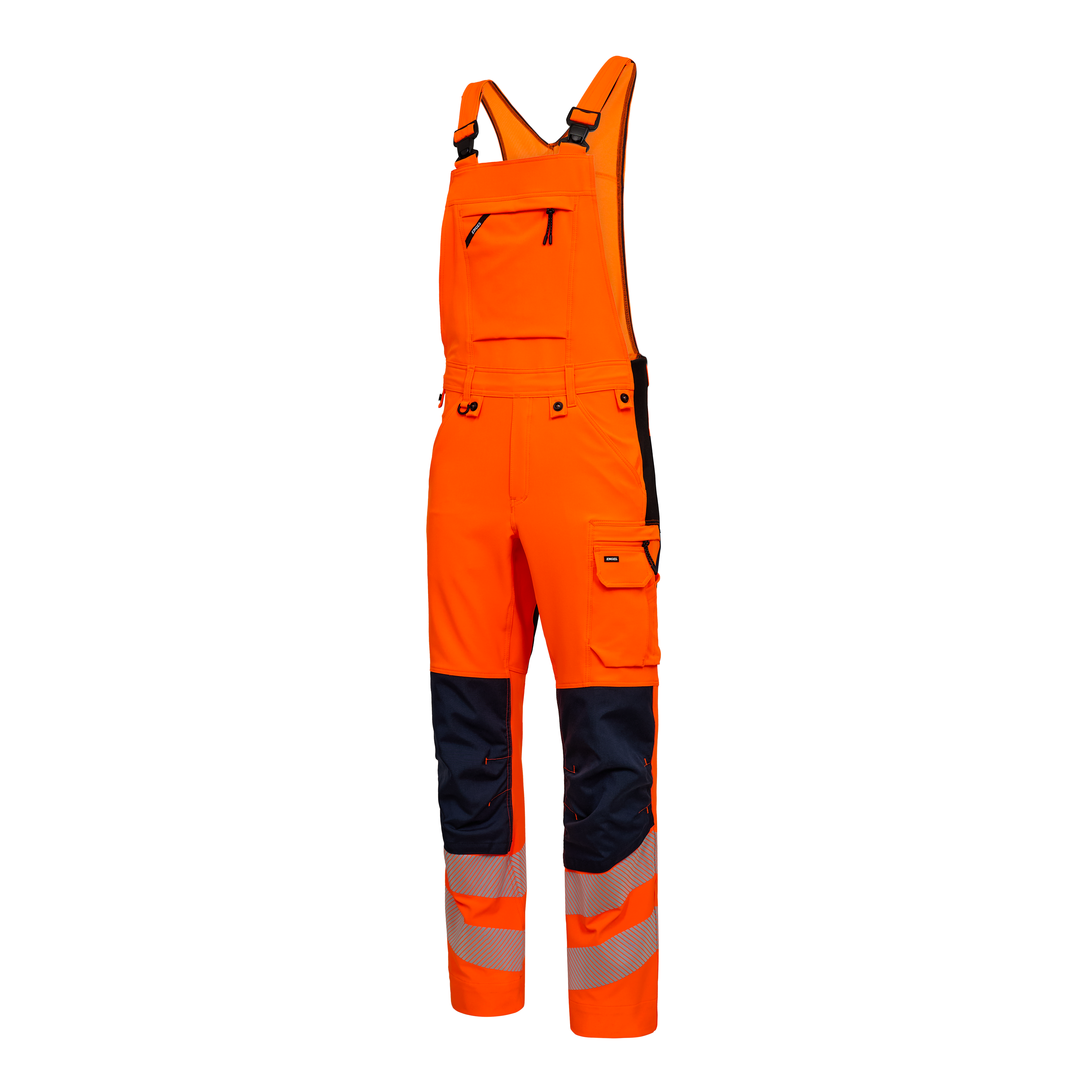Engel Workwear Safety overall med 4-vejs stræk - Orange/Blue ink [10165] / K80