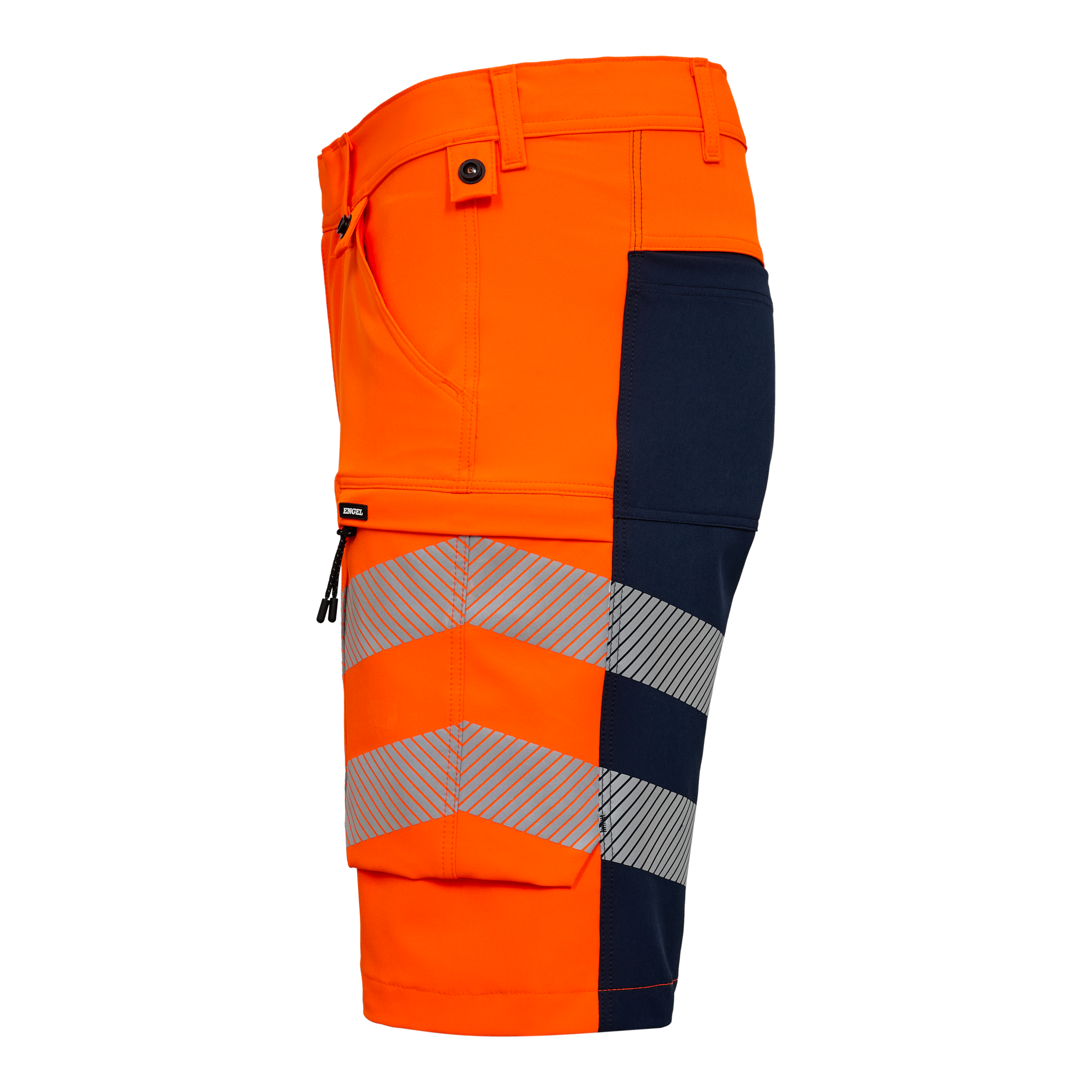 Engel Workwear Safety arbejdsshorts med 4-vejs stræk - Orange/Blue ink [10165] / 72