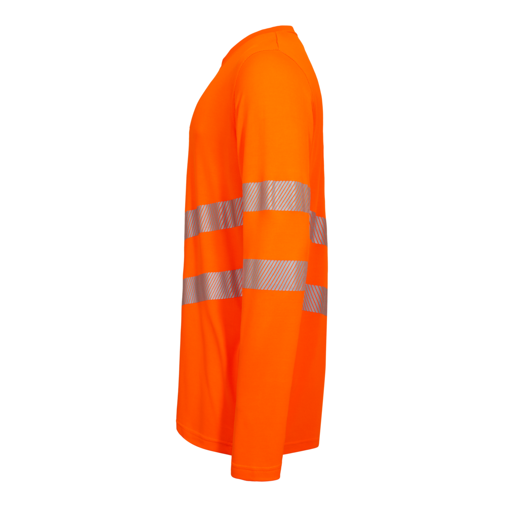 SAFETY Langarm-T-Shirt – Warnorange (Seite links)