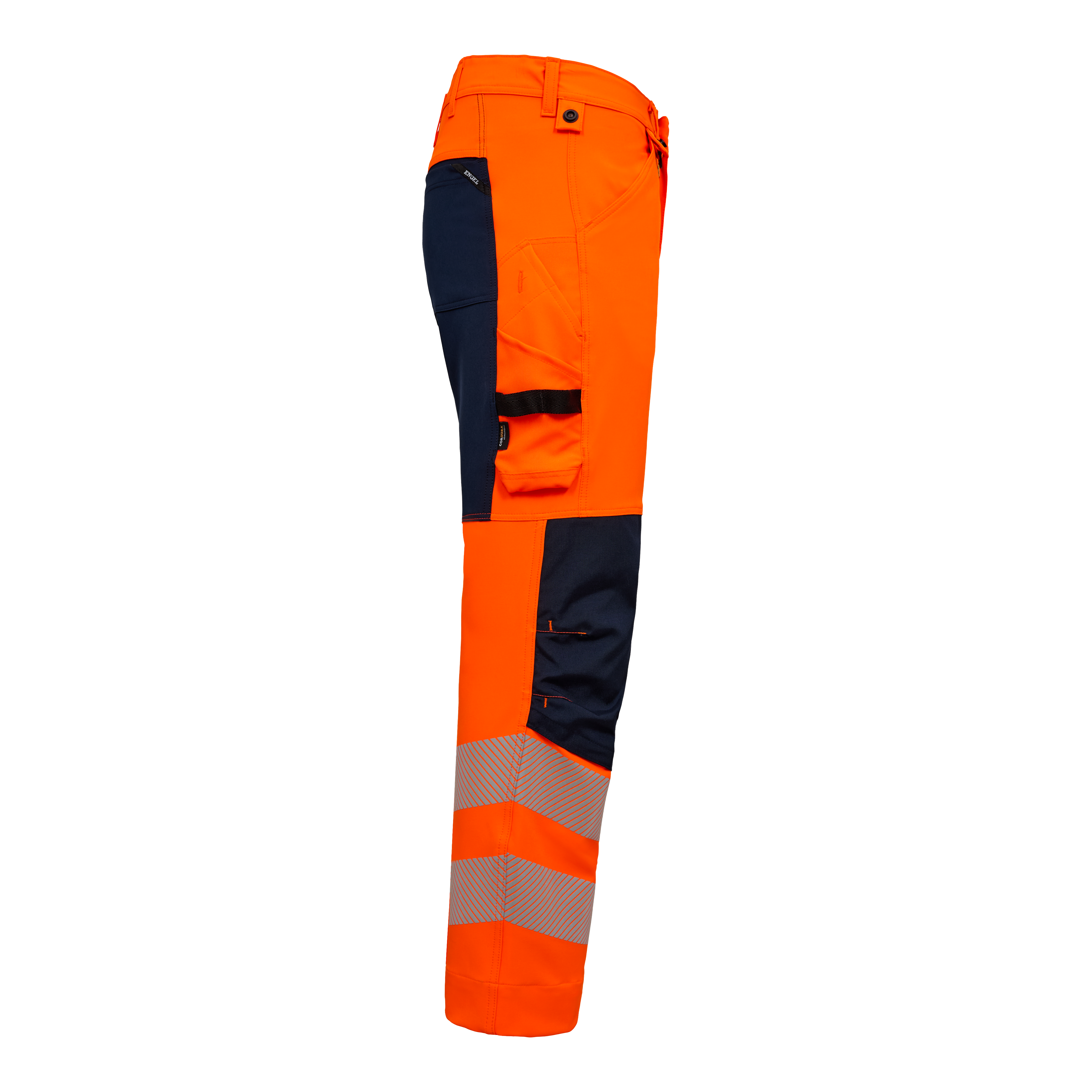 Engel Workwear Safety arbejdsbukser med 4-vejs stræk - Orange/Blue ink [10165] / K80