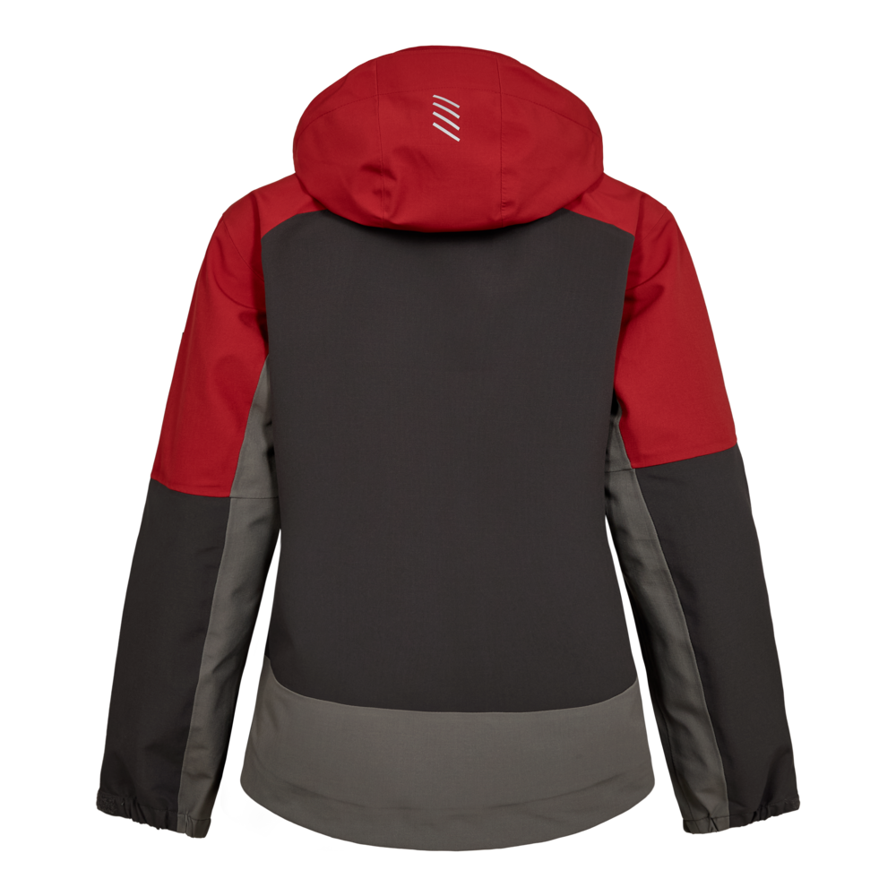 ENTIRE Damen Shelljacke – Anthrazit Grau / Flame (Rücken)