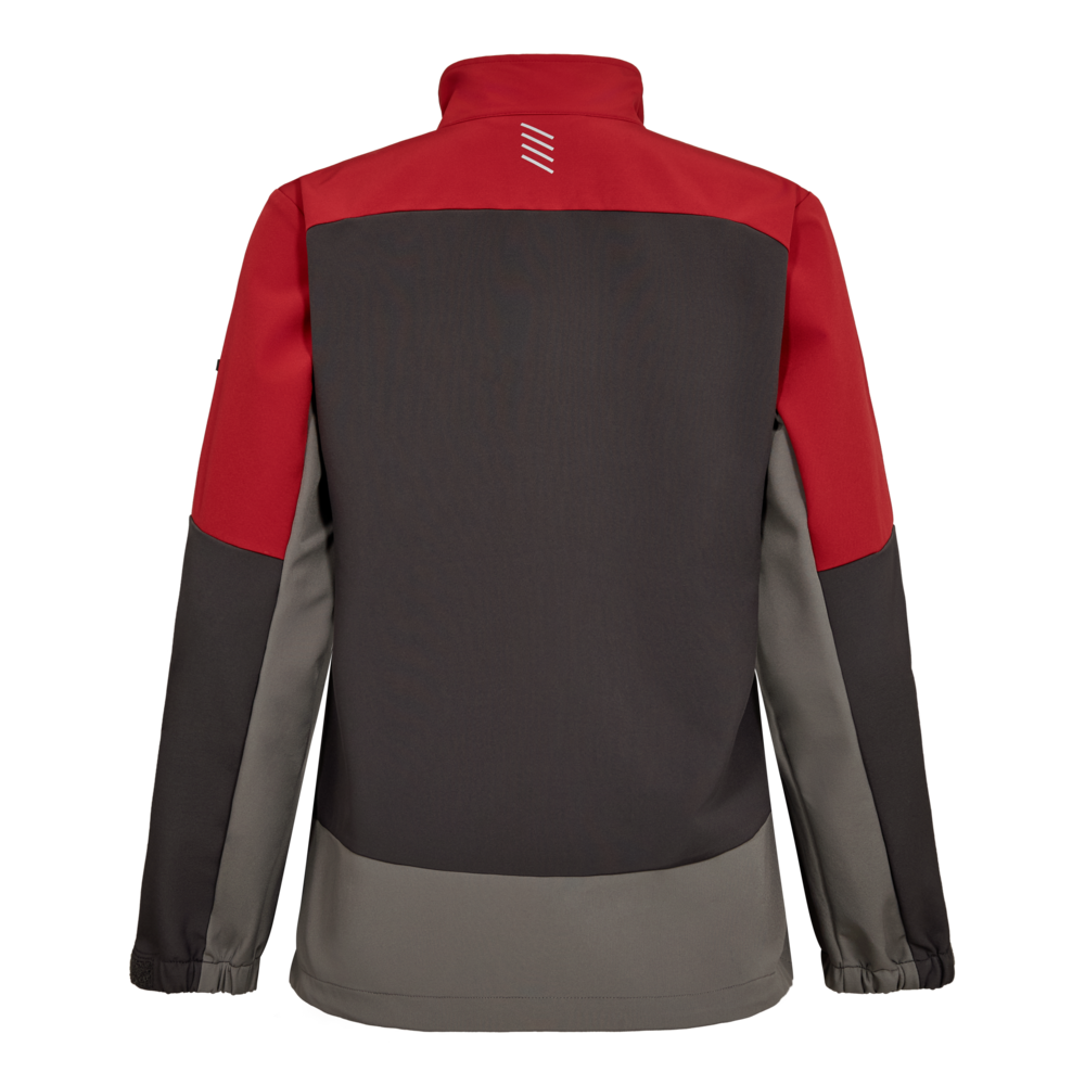 ENTIRE Damen Softshelljacke – Anthrazit Grau / Flame (Rücken)