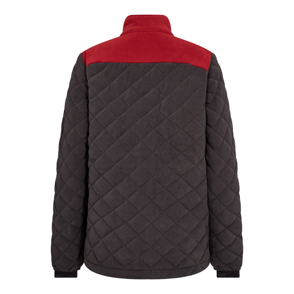 ENTIRE Damen Gestepptes-Fleecejacke – Anthrazit Grau / Flame (Rücken)