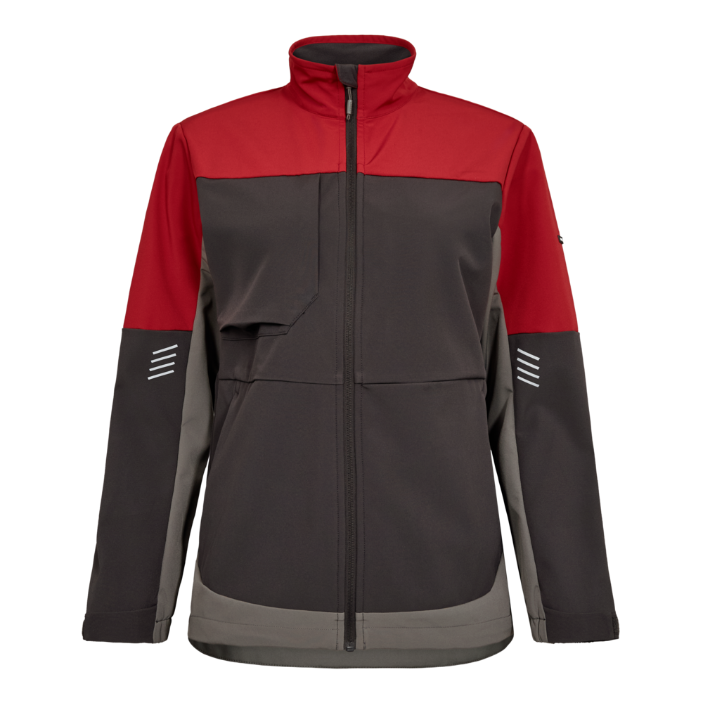 ENTIRE Damen Softshelljacke – Anthrazit Grau / Flame (Front)