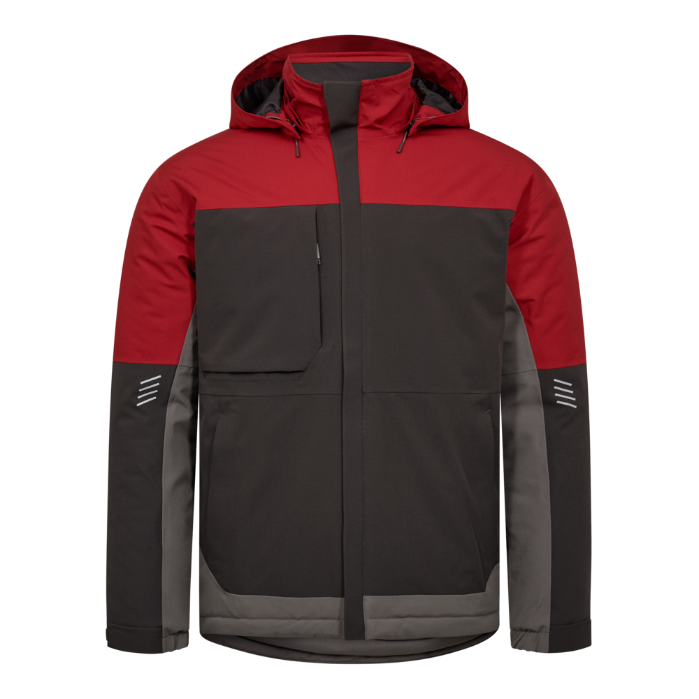 ENTIRE Winterjacke – Anthrazit Grau / Flame (Front)