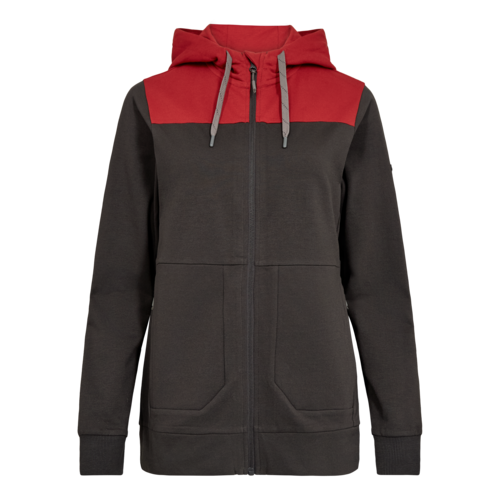 ENTIRE Damen Sweatcardigan mit Kapuze – Anthracite Grey / Flame