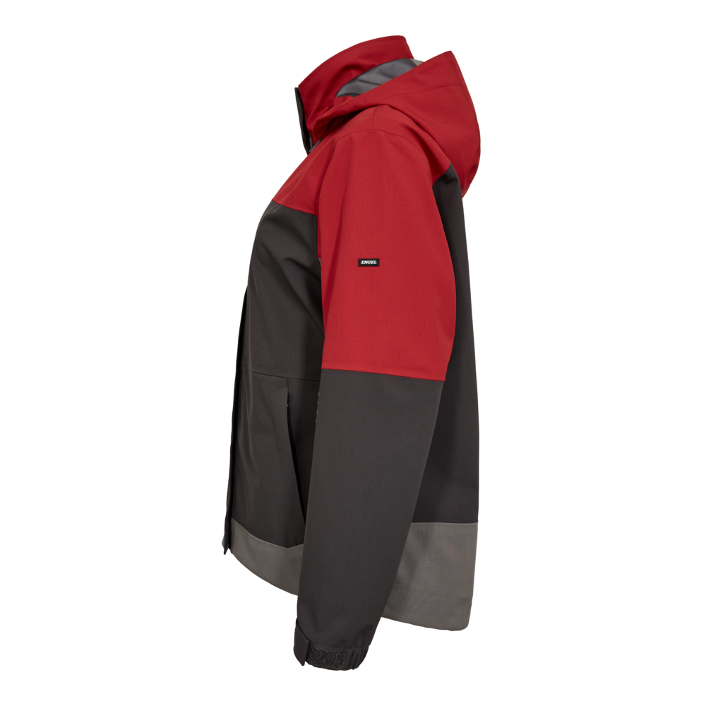 ENTIRE Damen Shelljacke – Anthrazit Grau / Flame (Seite links)