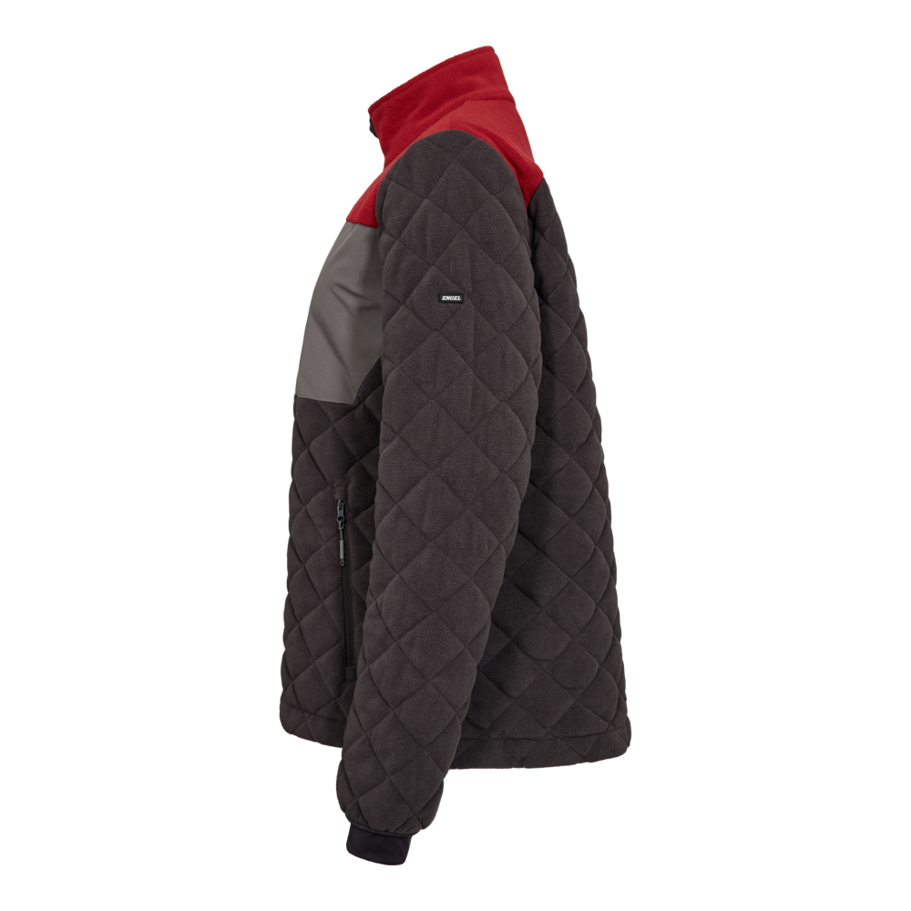 ENTIRE Damen Gestepptes-Fleecejacke – Anthrazit Grau / Flame (Seite links)