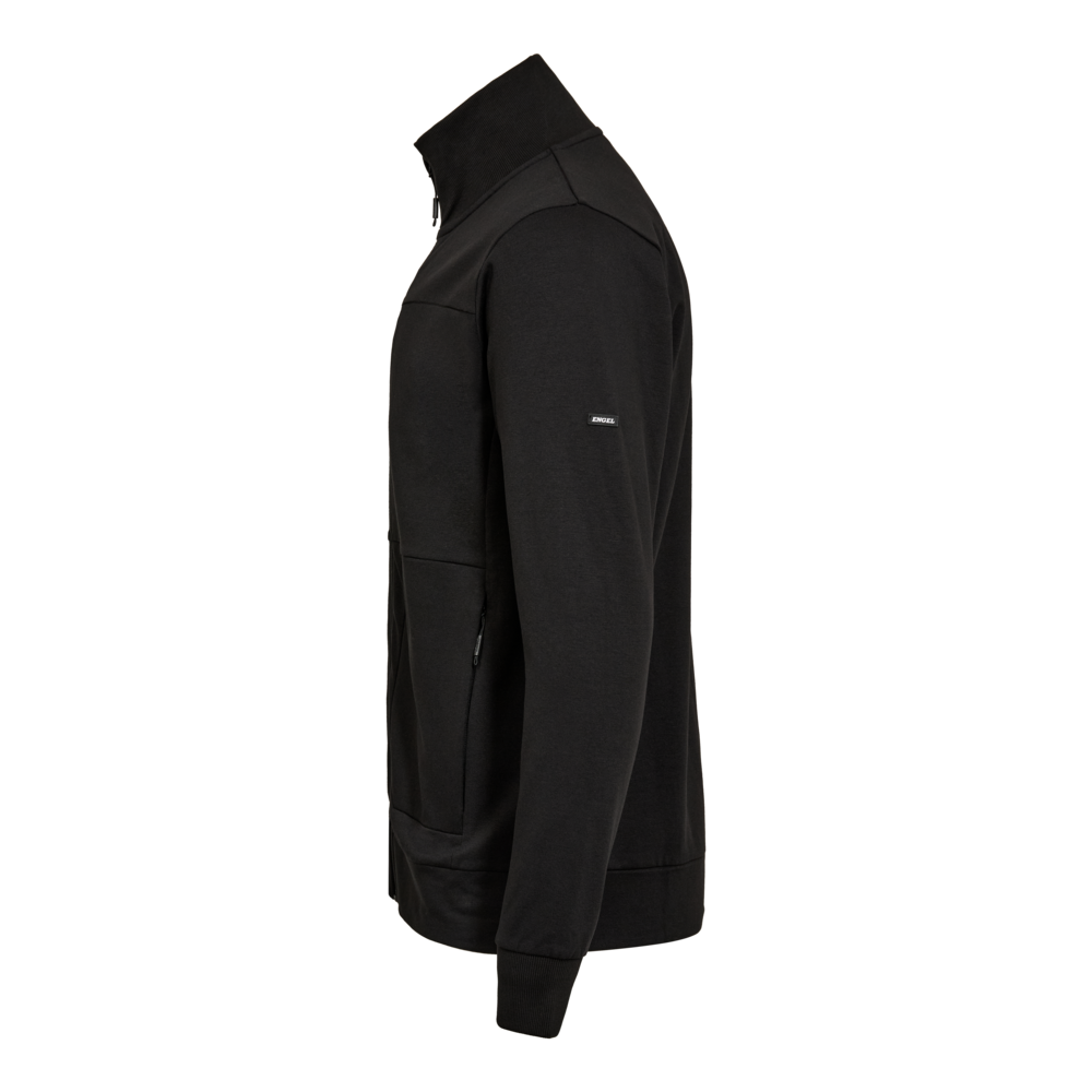 ENTIRE Sweatcardigan mit Kragen – Schwarz (Seite links)
